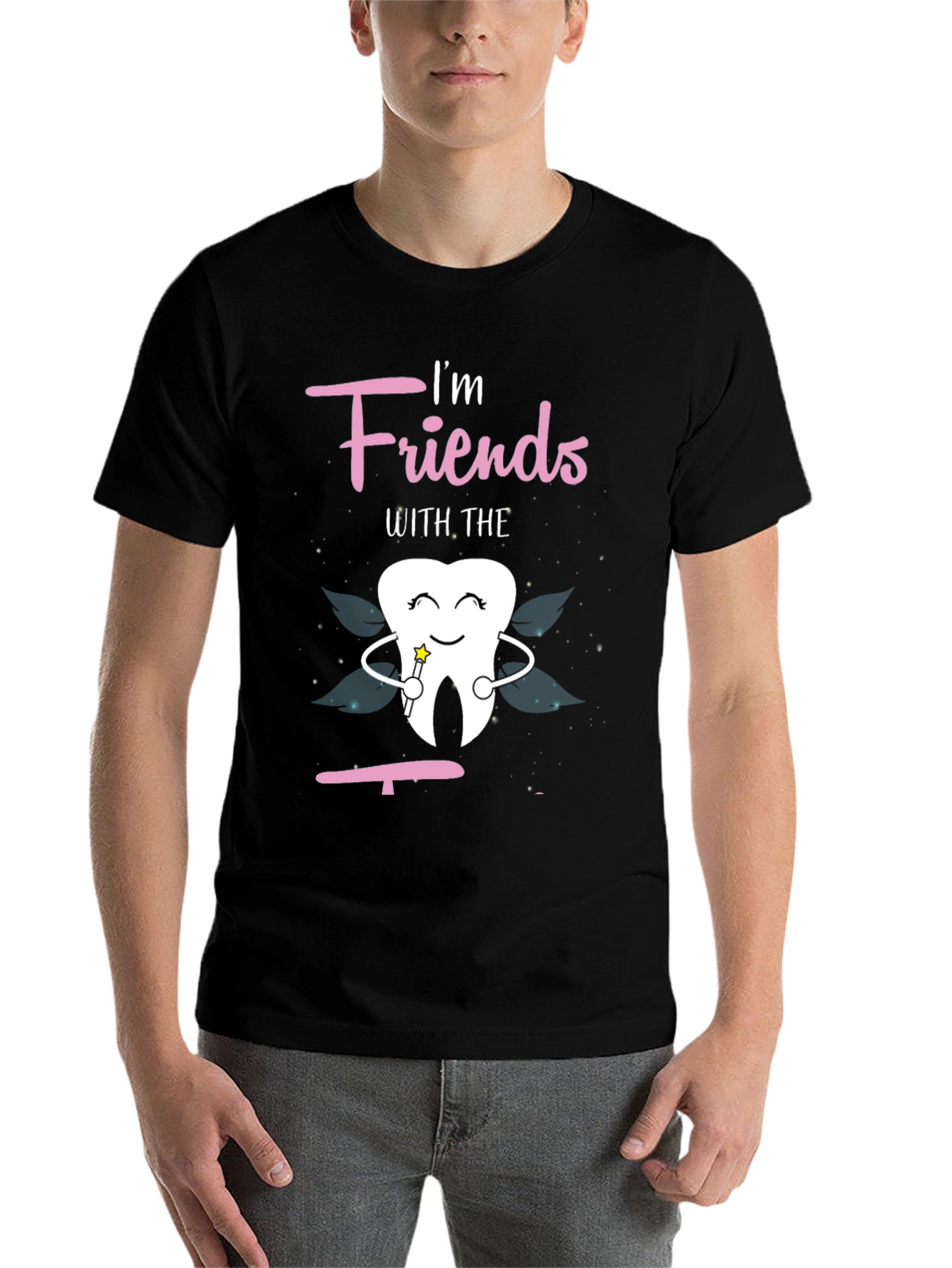 Black I'm Friends With The Tooth Fairy Graphic T-Shirt view 7
