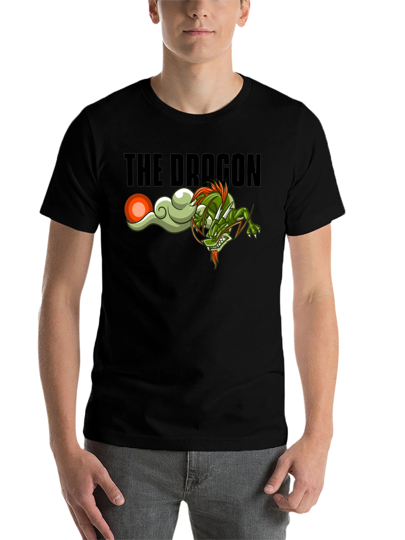 The Dragon Graphic Print Tee - Black Cotton Blend - 7