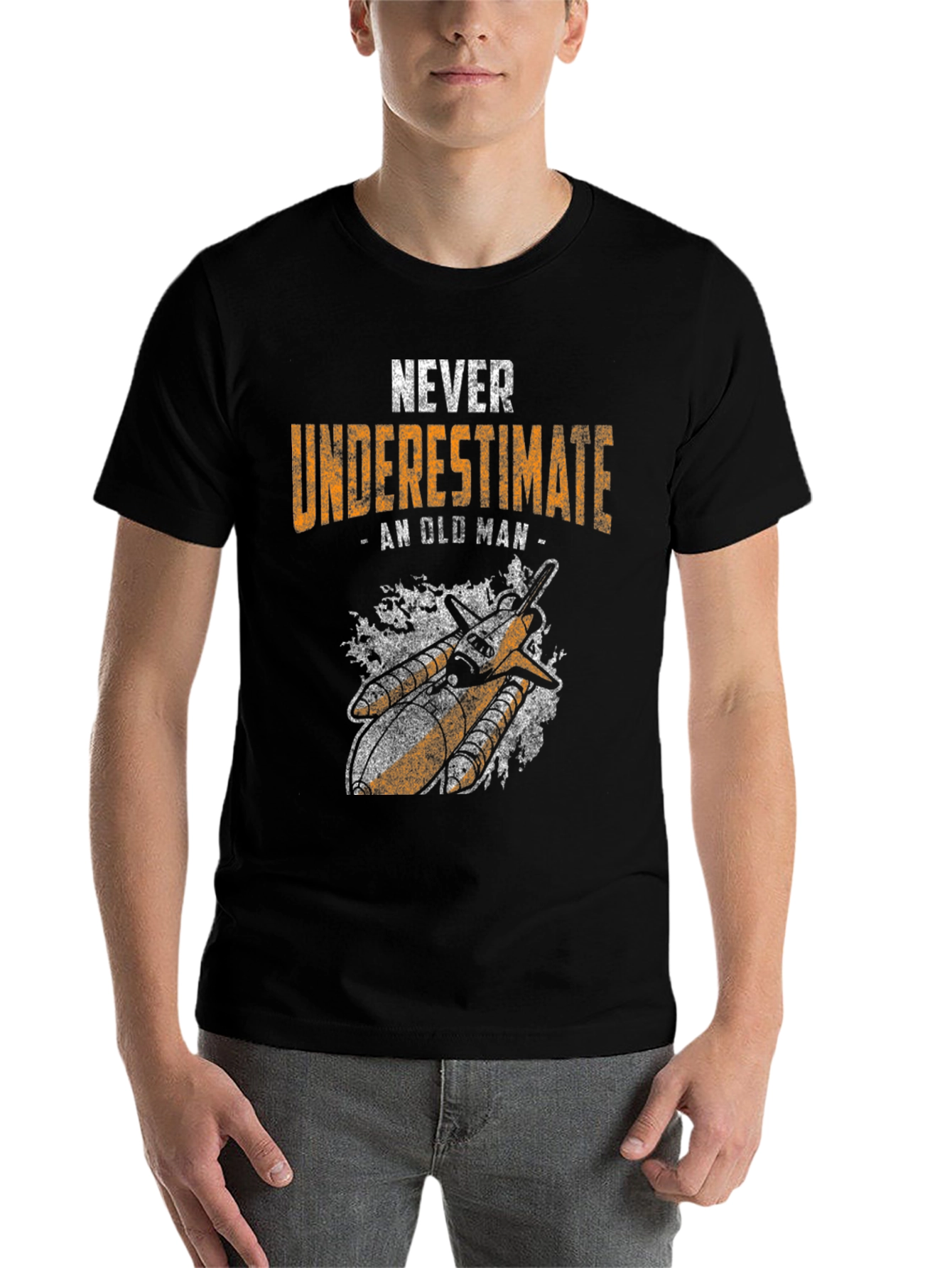 Black Never Underestimate An Old Man T-Shirt view 7