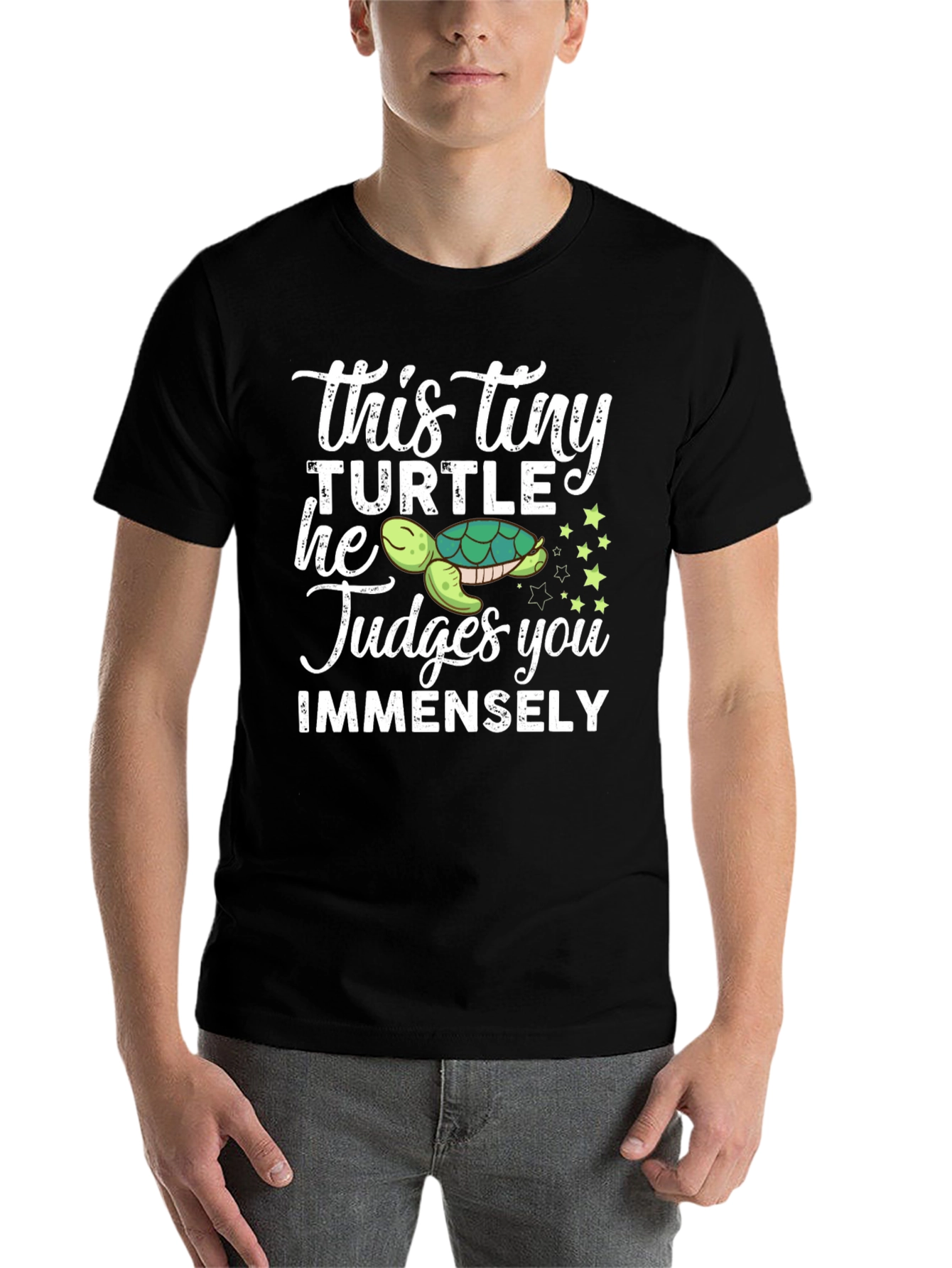 Black This Tiny Turtle Judges You Funny Graphic Tee view 7