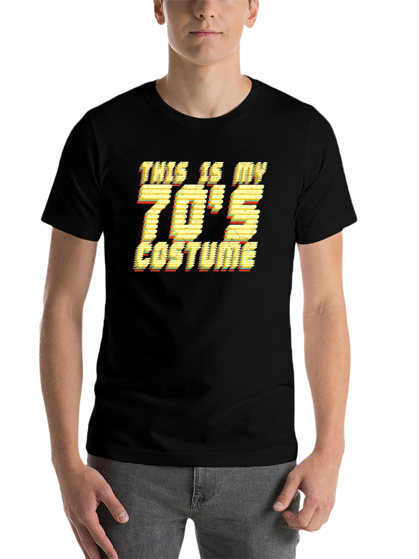 Black Retro 70's Costume T-Shirt view 7
