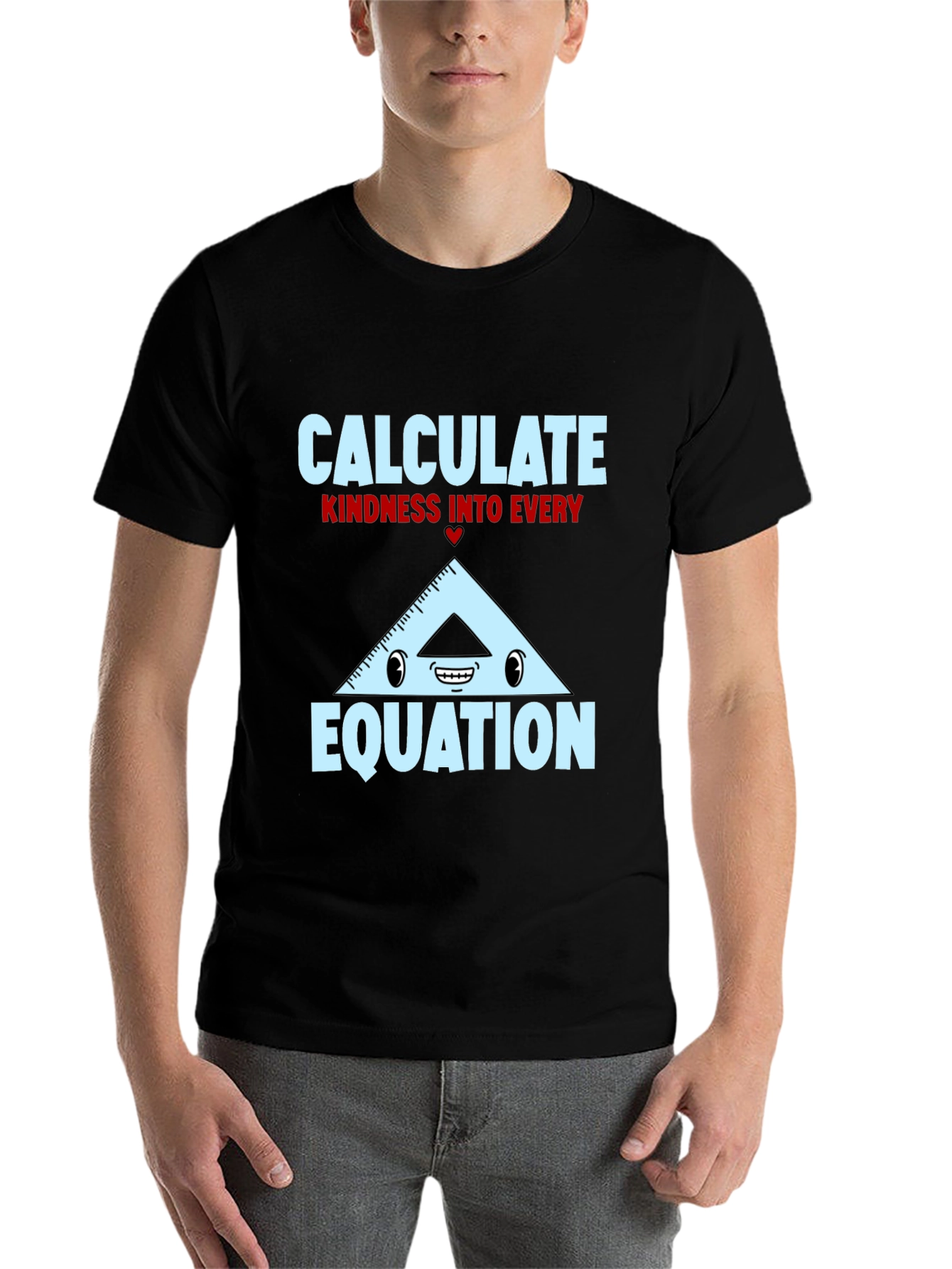 Black Calculate Kindness T-Shirt - Math Humor Tee view 7