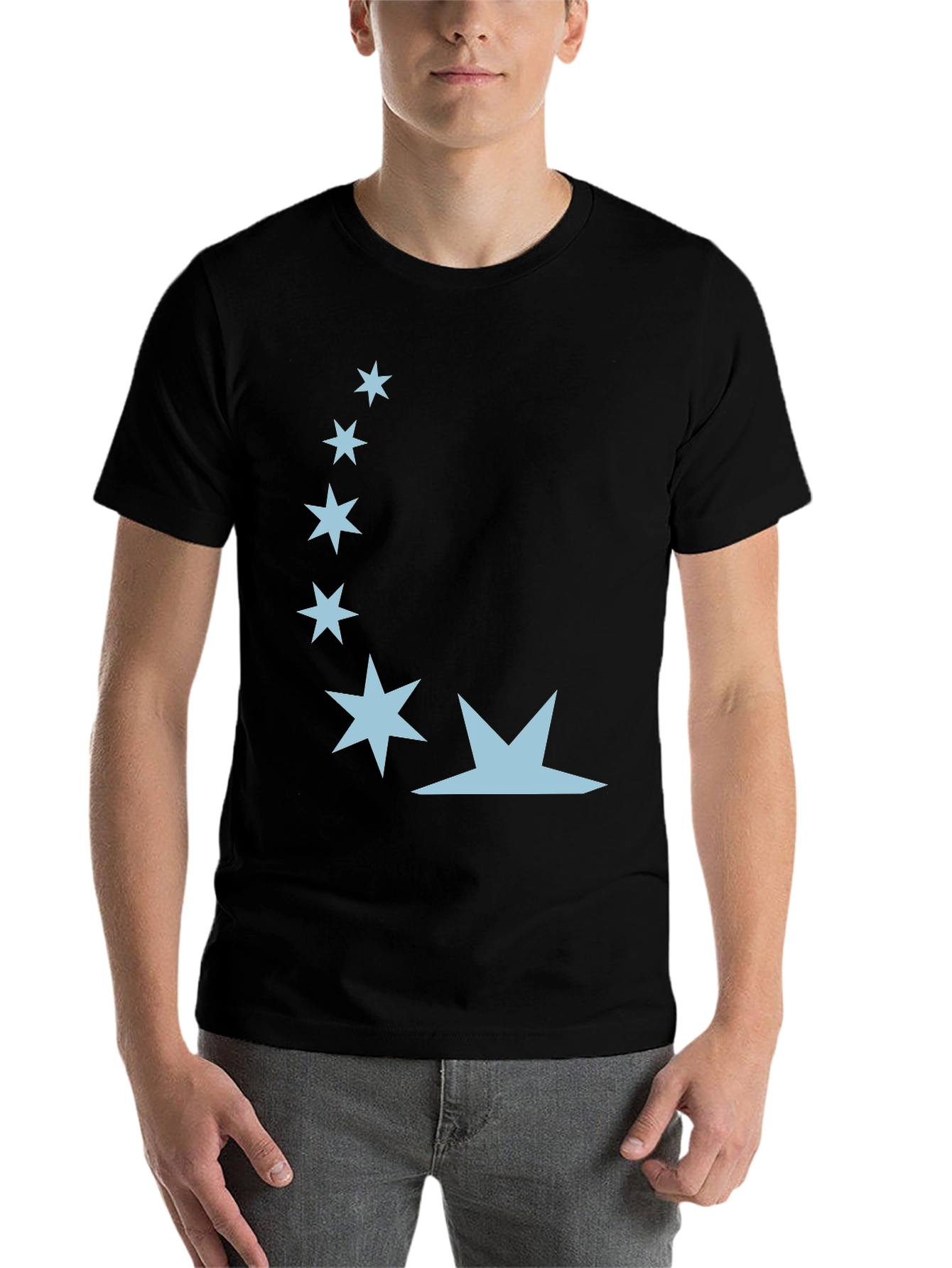 Black Celestial Star Graphic Tee - Soft Cotton Blend view 7