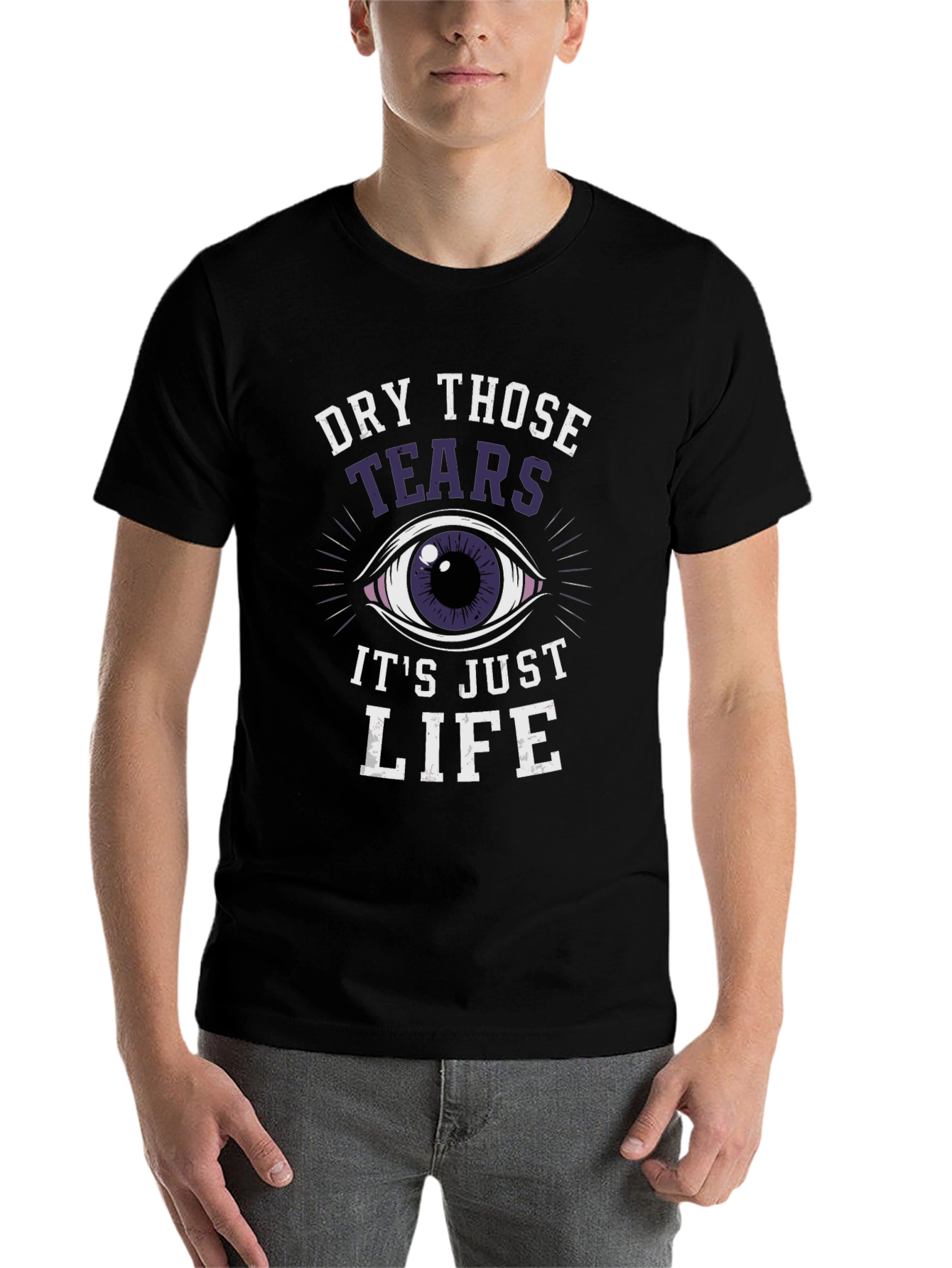 Black Dry Those Tears Graphic Tee view 7