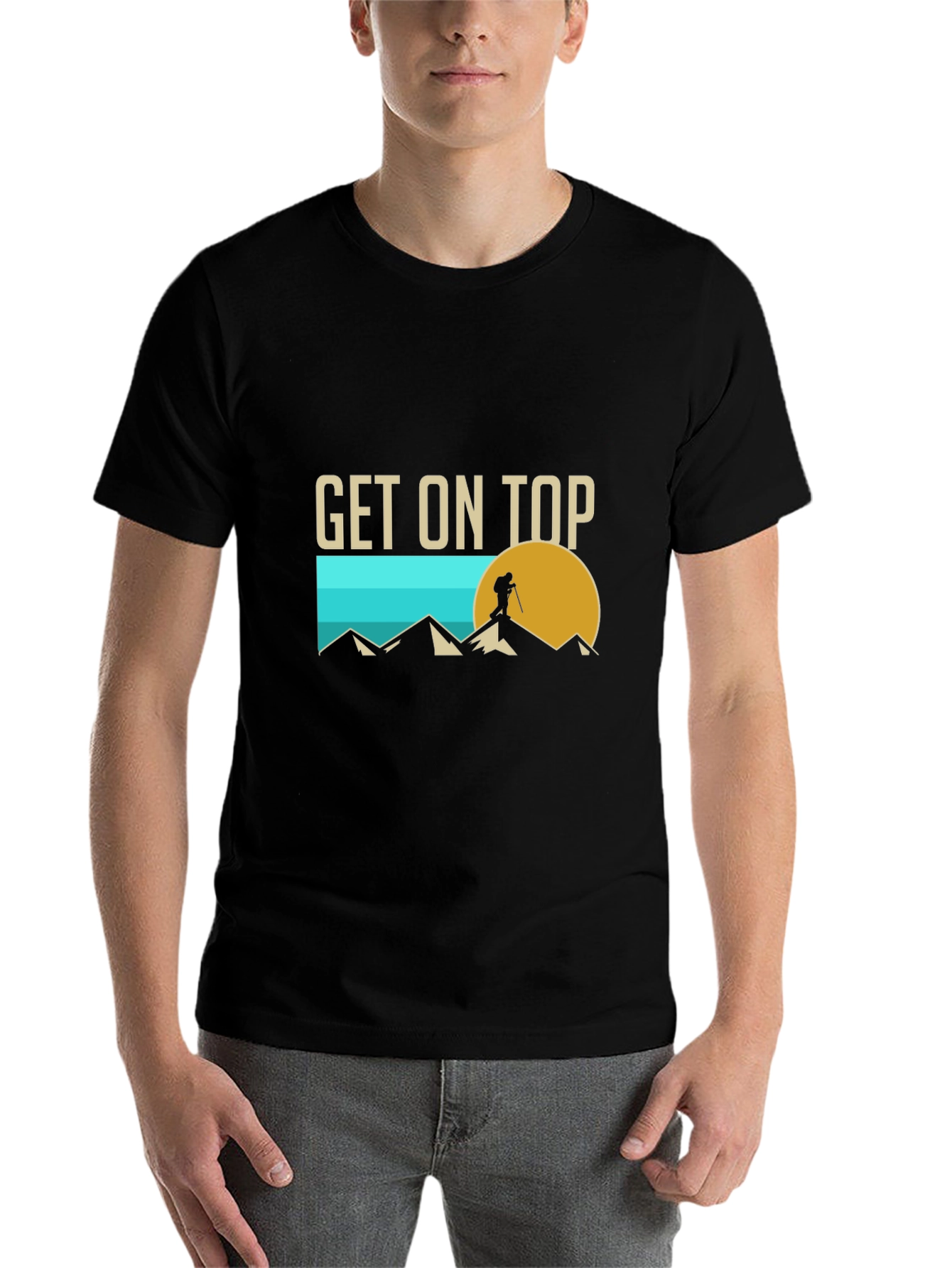 Black Get On Top Hiking Graphic Tee view 7
