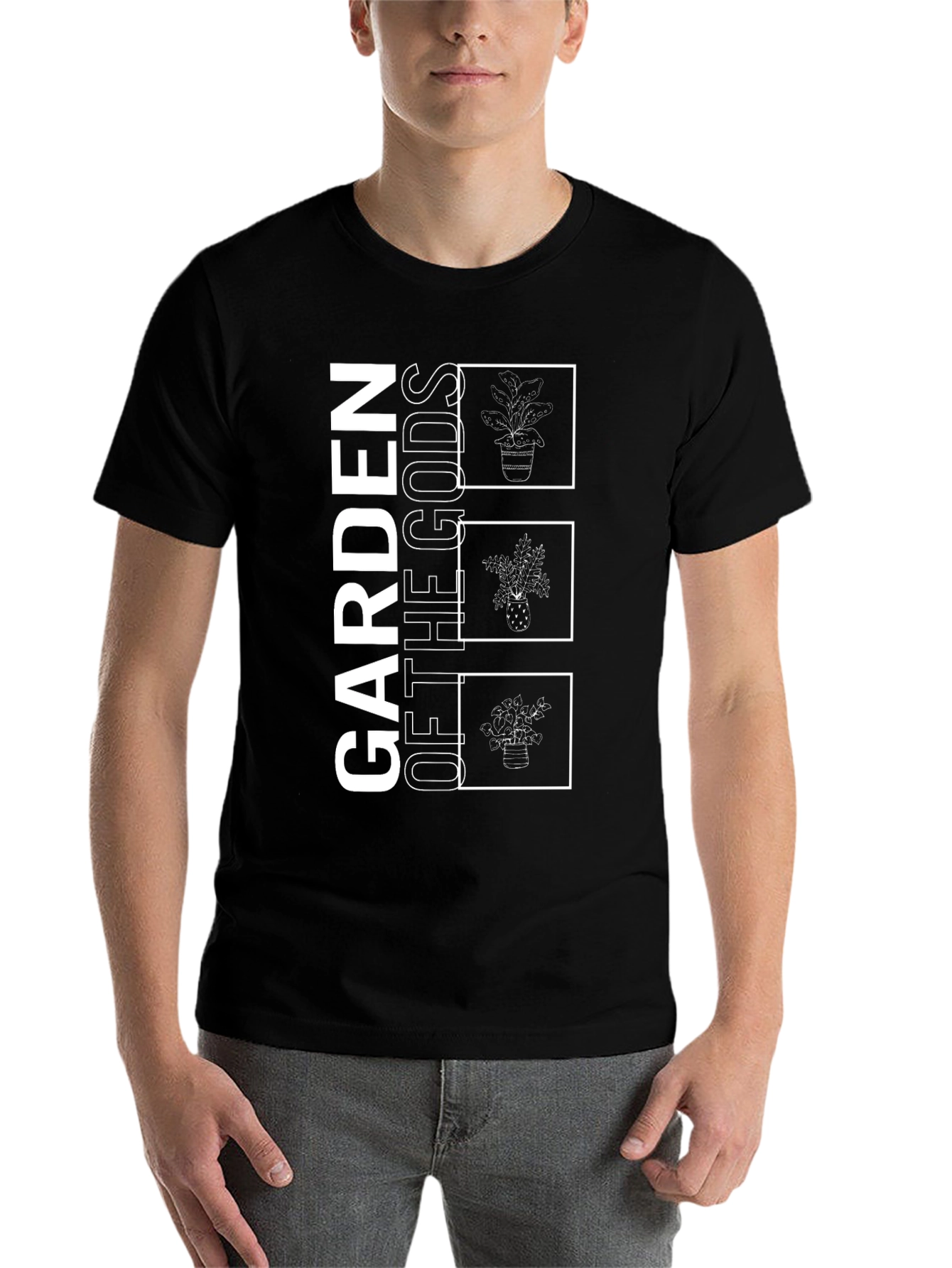 Black Garden of the Gods Graphic Tee - Stylish Plant Lover's Shirt view 7