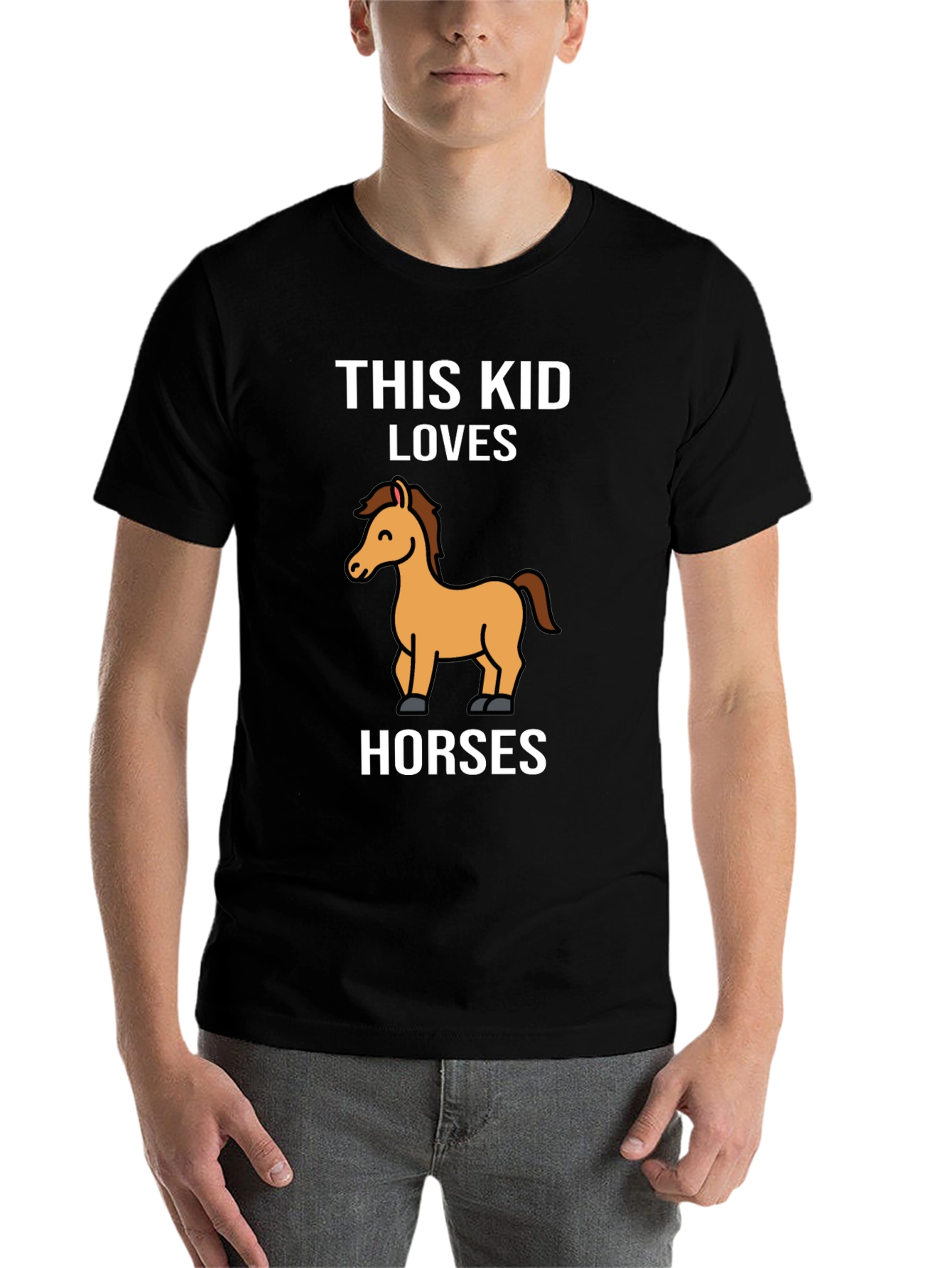 Black This Kid Loves Horses T-Shirt - Black Cotton Tee view 7