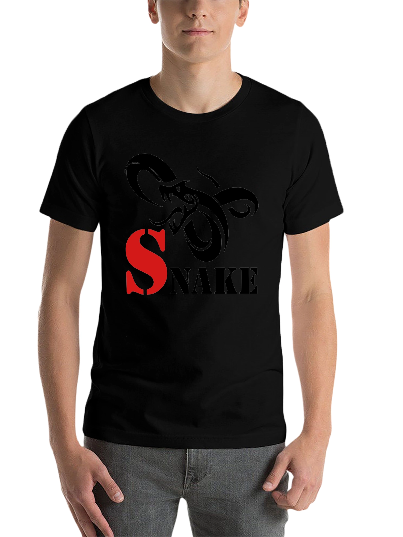 Black Snake Graphic Print T-Shirt view 7