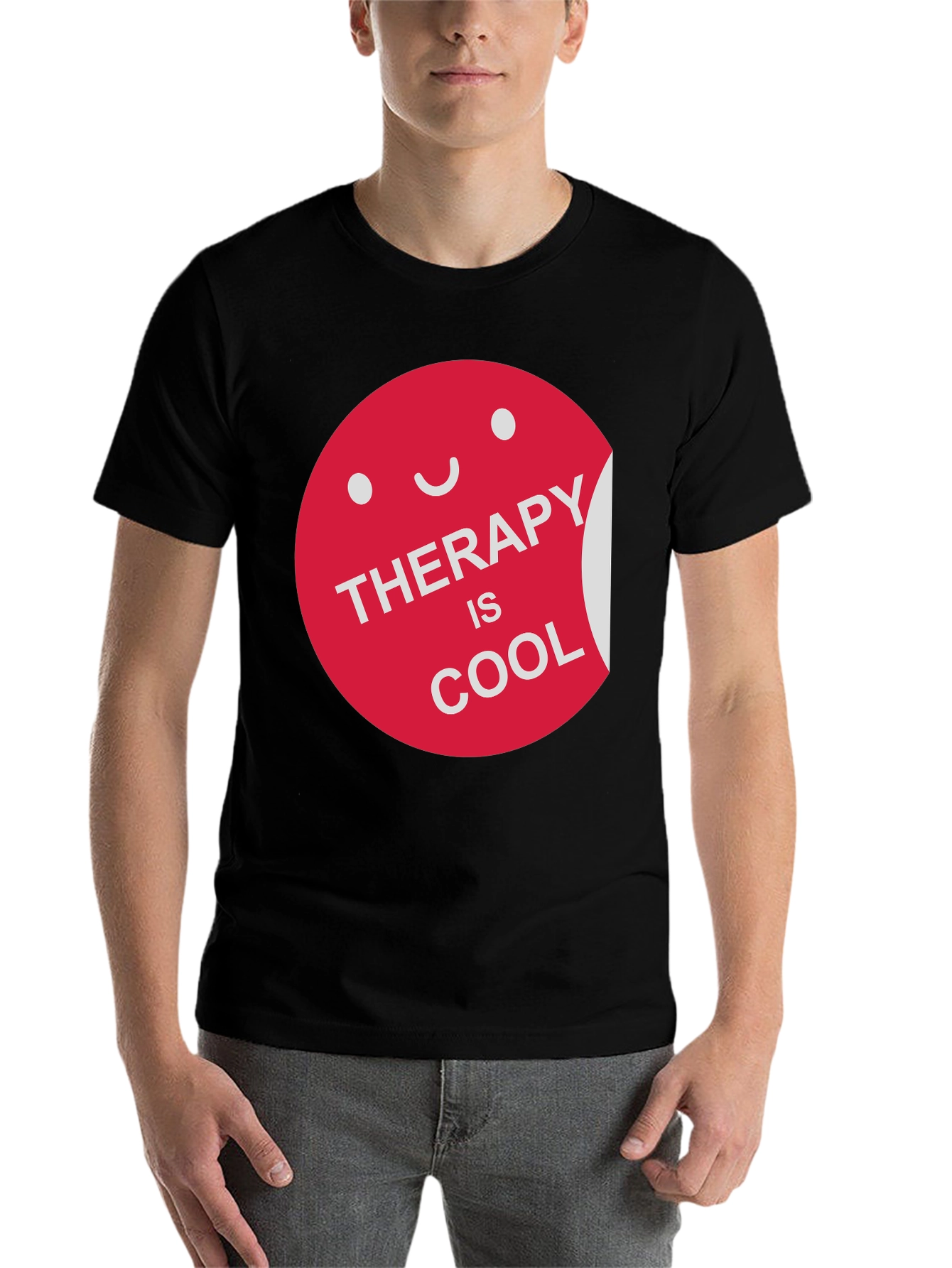 Black Therapy is Cool Graphic Tee -  Comfortable Cotton T-Shirt view 7