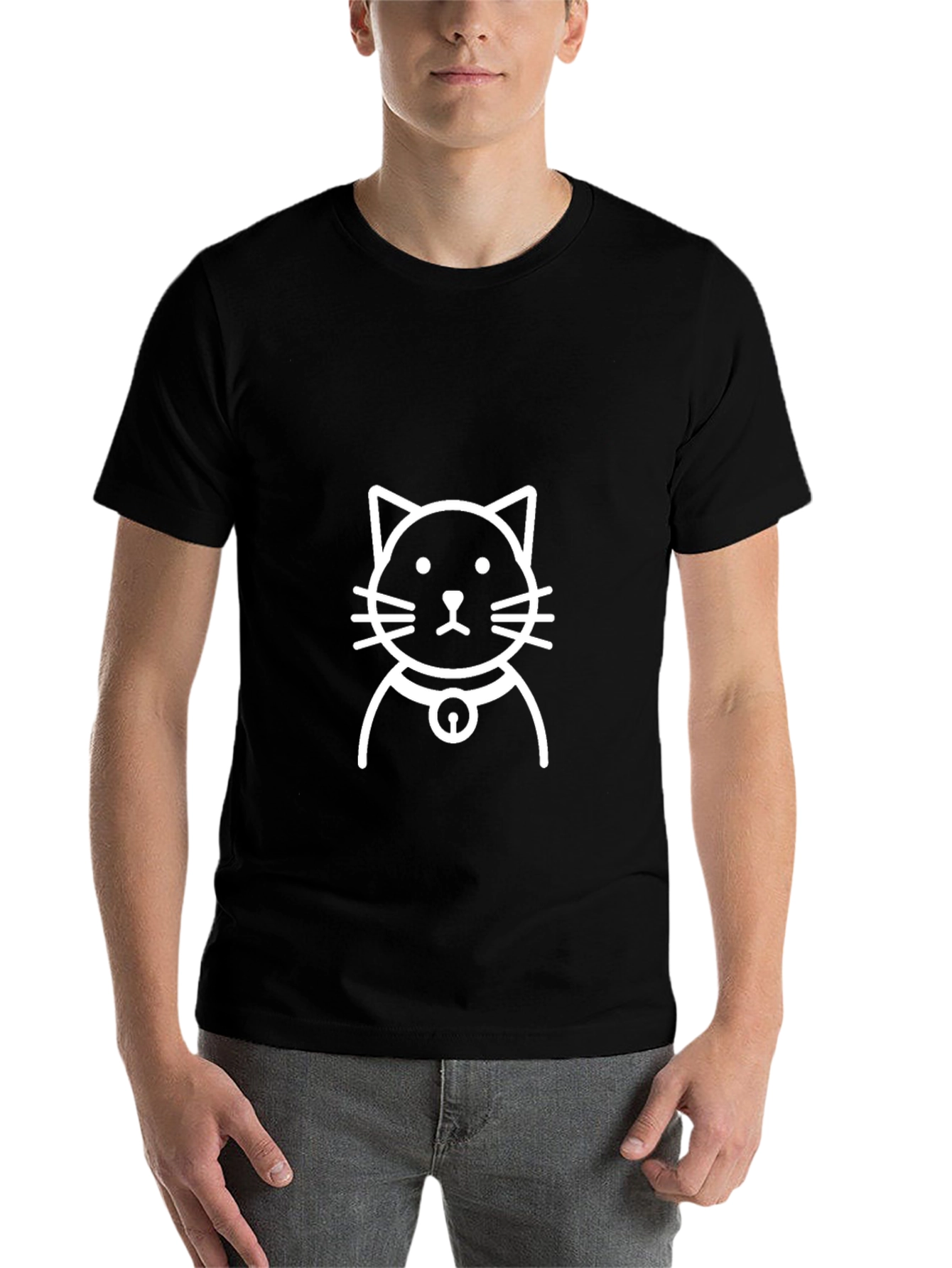 Black Cat Graphic Black T-Shirt view 7