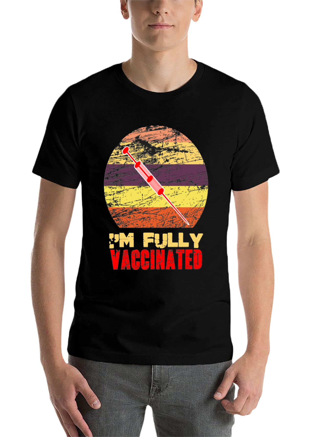 Black Fully Vaccinated Graphic Tee view 7