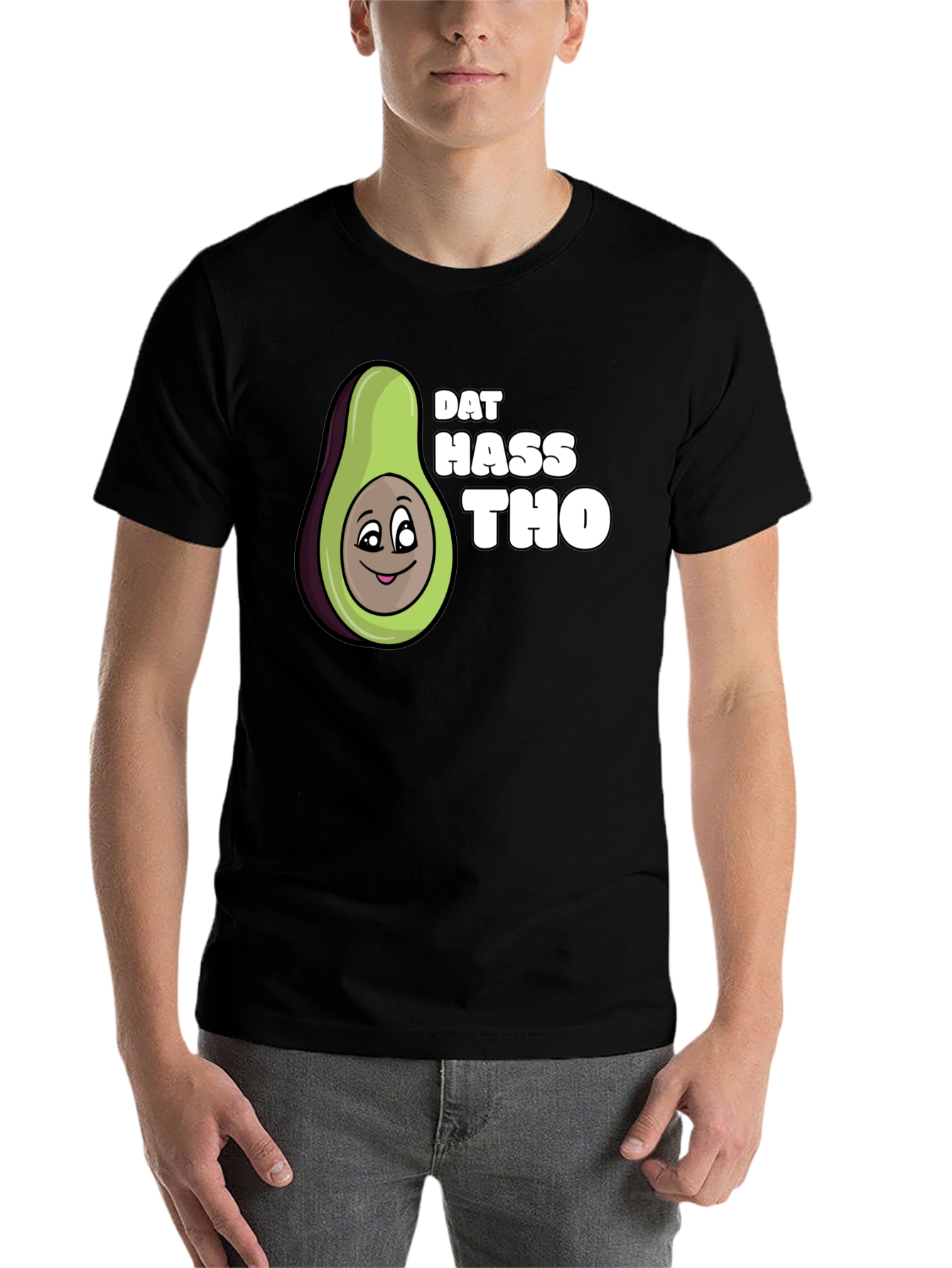 Black Dat Hass Tho Avocado Black T-Shirt Funny Tee view 7