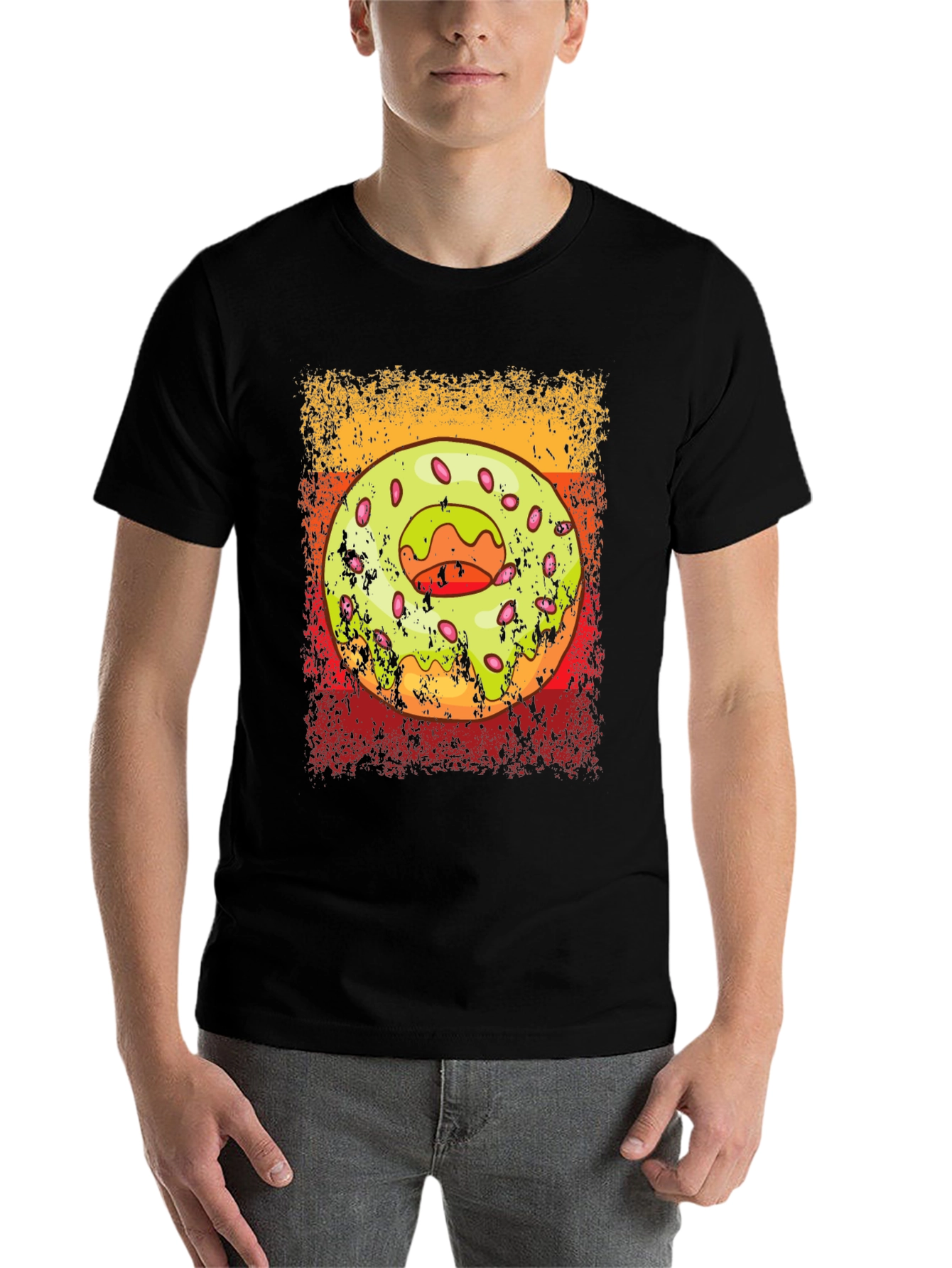 Black Donut Graphic T-Shirt - Trendy Casual Wear view 7