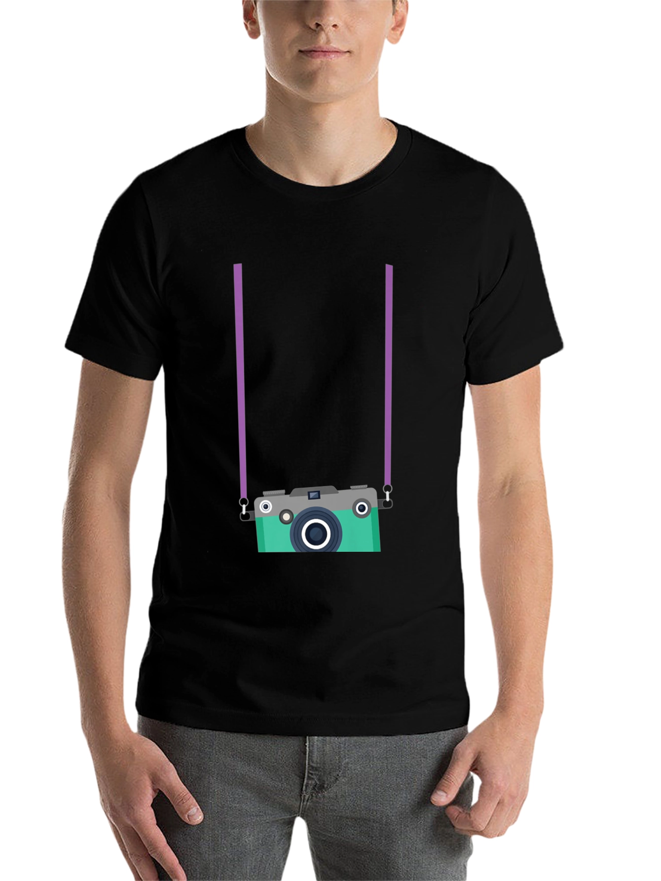 Black Retro Camera Graphic Tee view 7