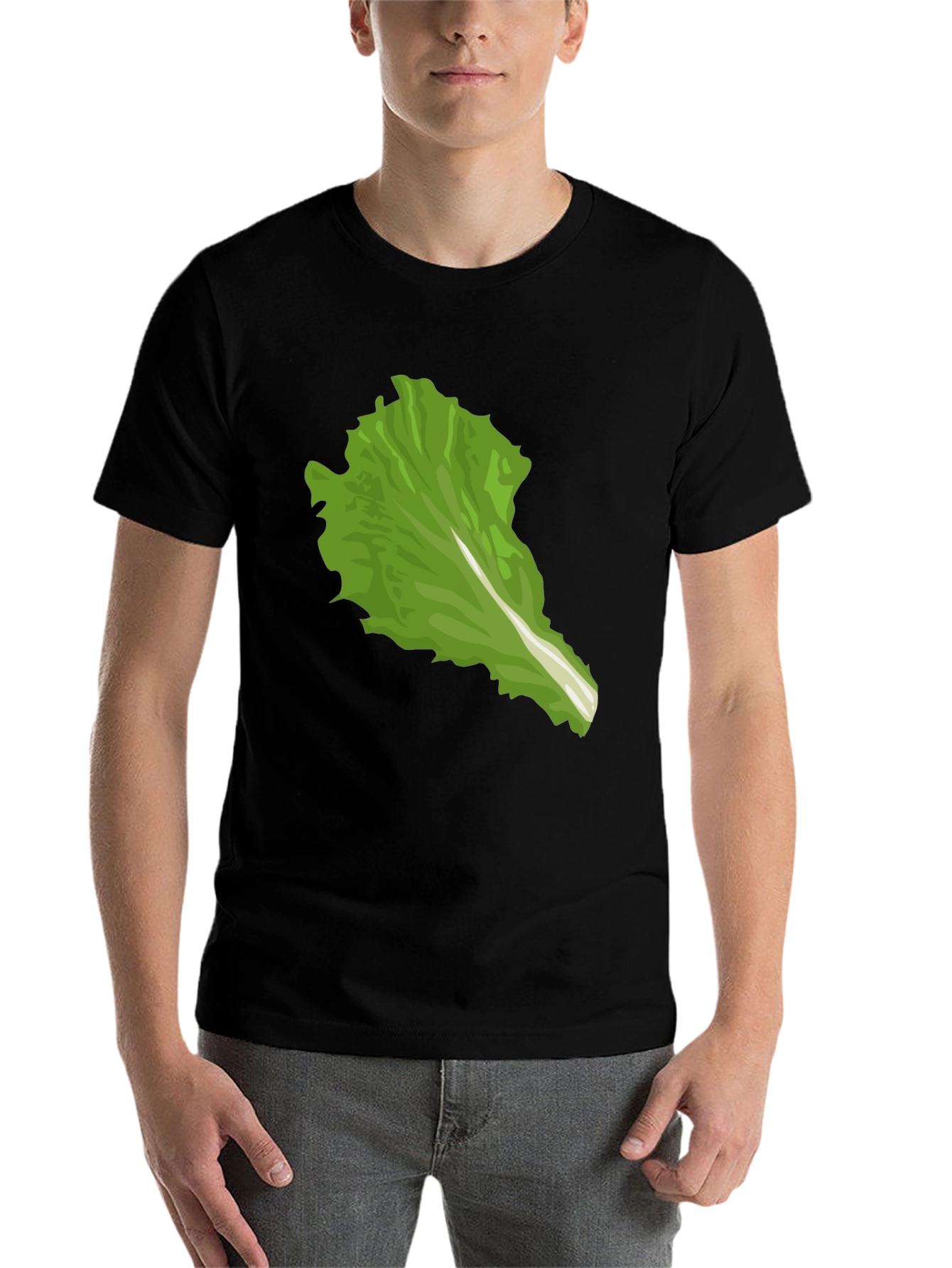 Black Lettuce Leaf Graphic Tee - Unique Food Lover Shirt view 7