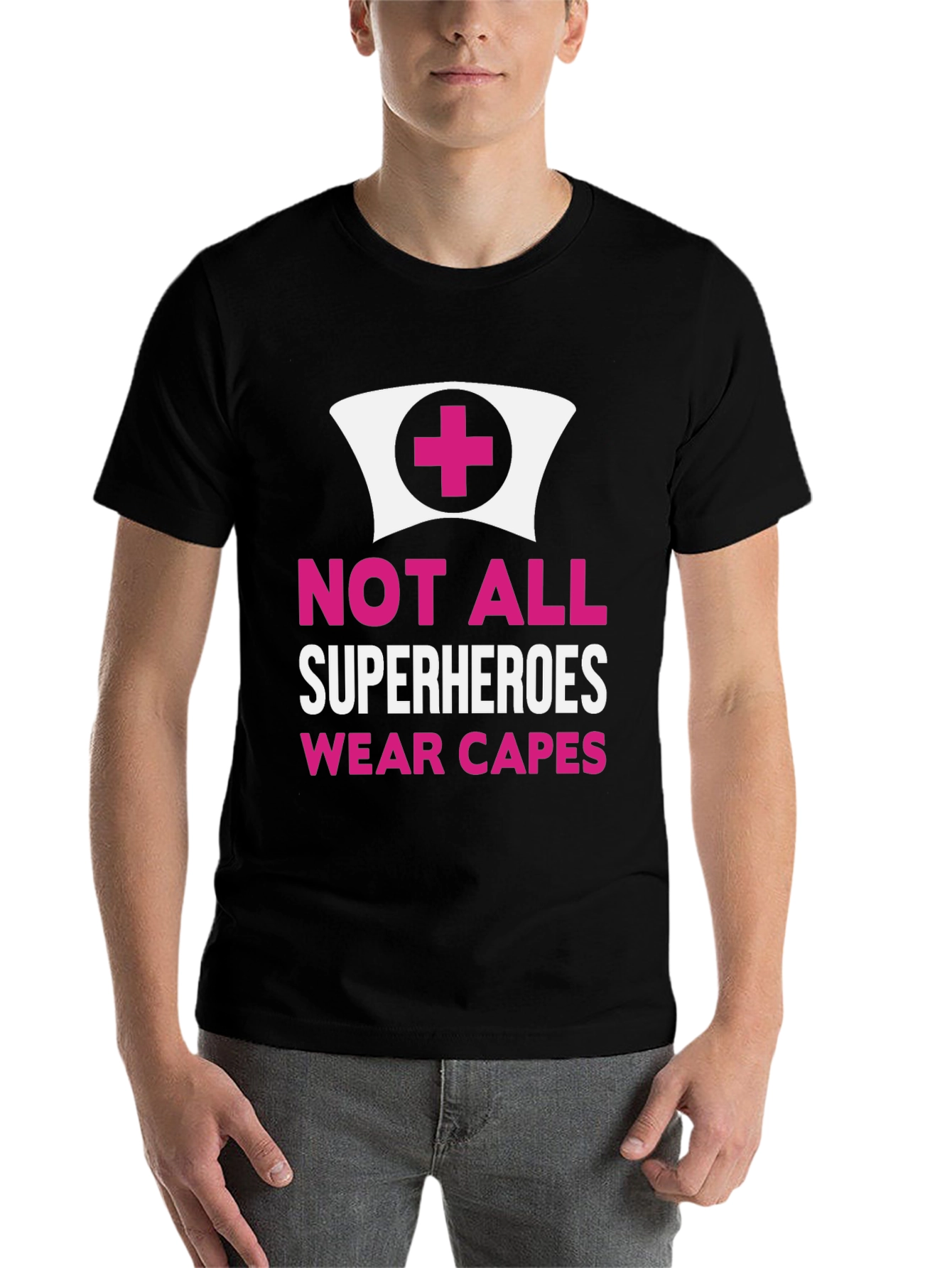 Black Not All Superheroes Nurse T-Shirt view 7