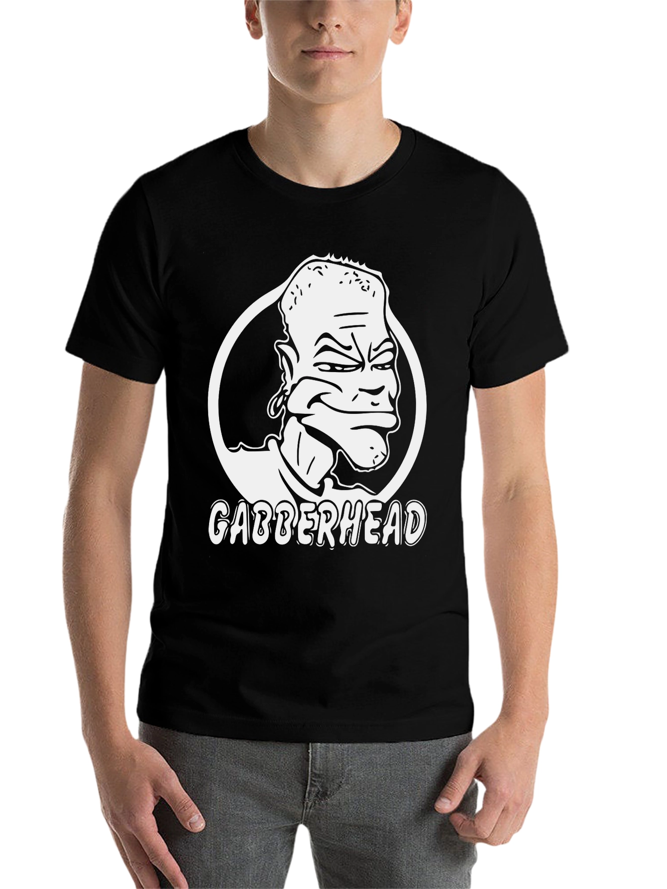 Black Gabberhead Graphic T-Shirt - Black Crew Neck Tee view 7