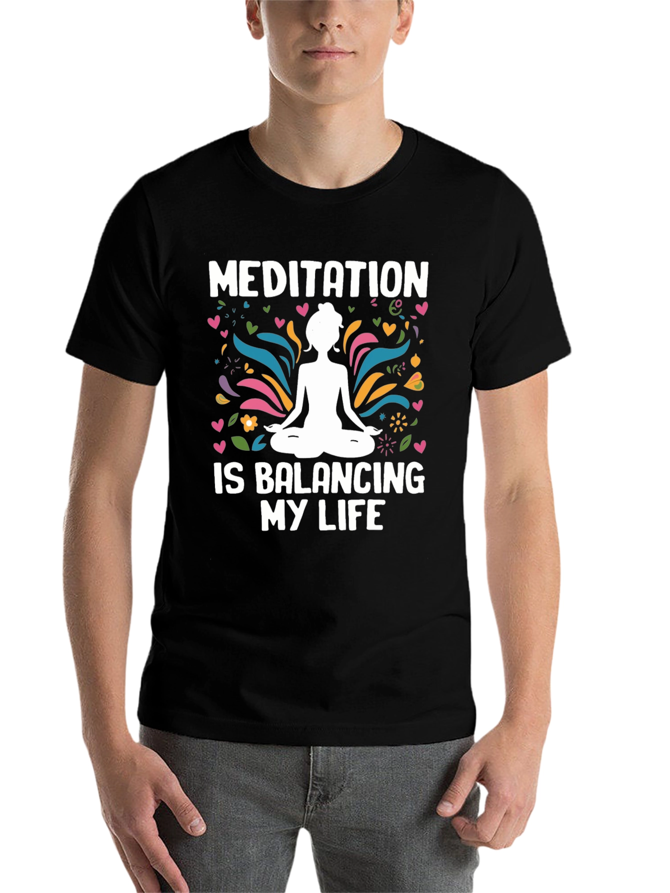 Black Meditation is Balancing My Life T-Shirt view 7
