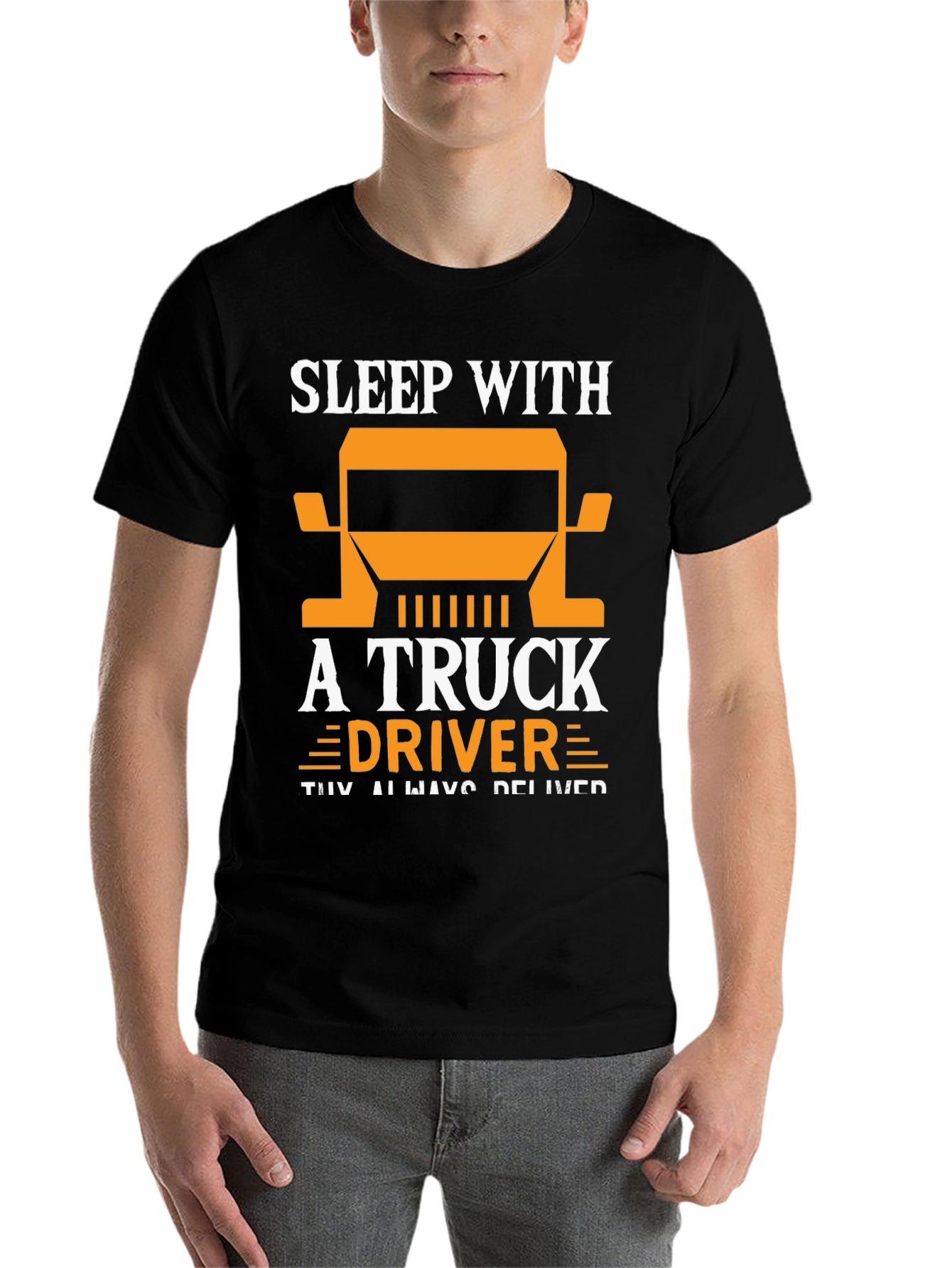 Black Sleep with a Truck Driver T-Shirt view 7