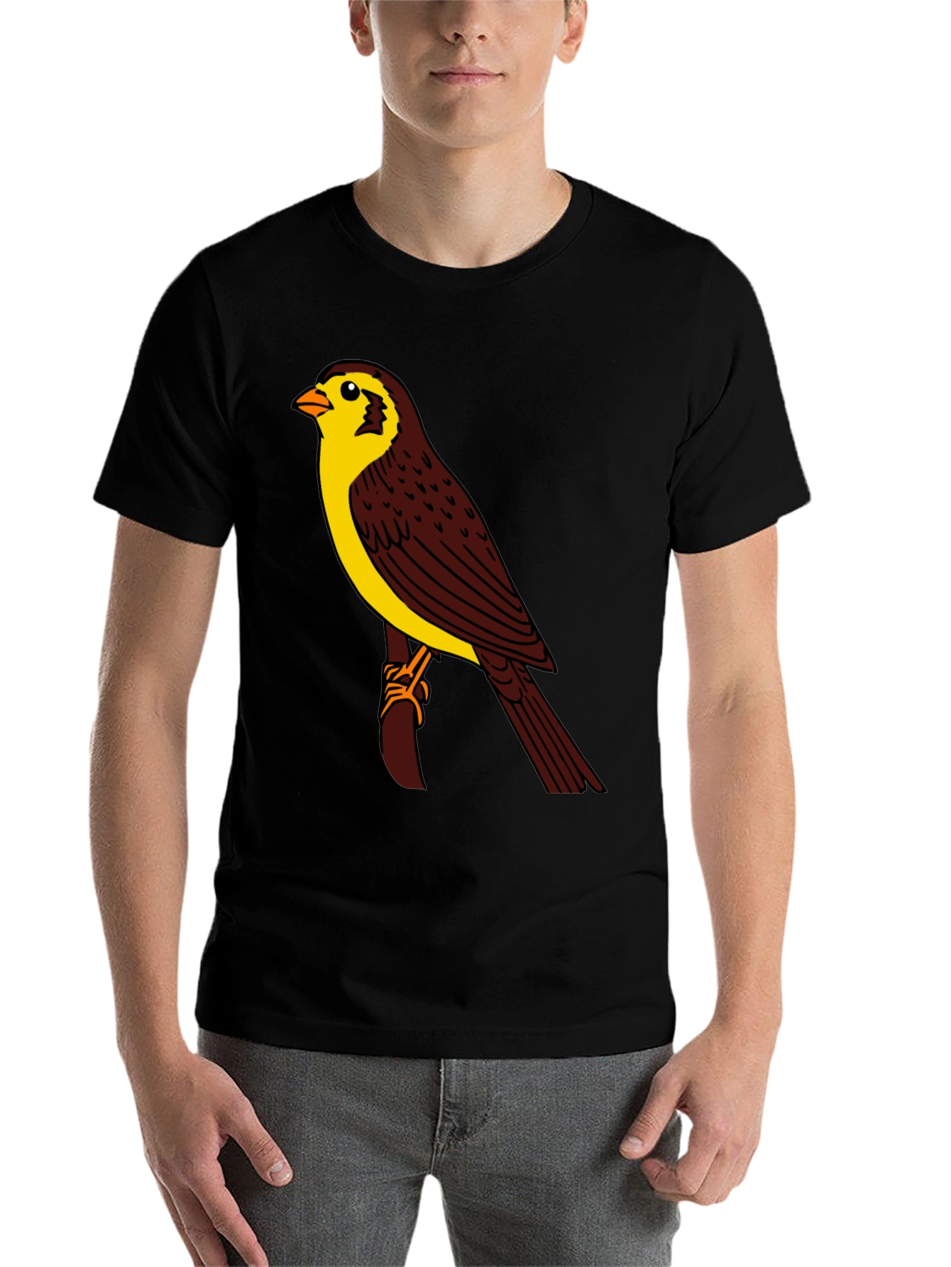 Black Bird Graphic T-Shirt - Black Crew Neck view 7