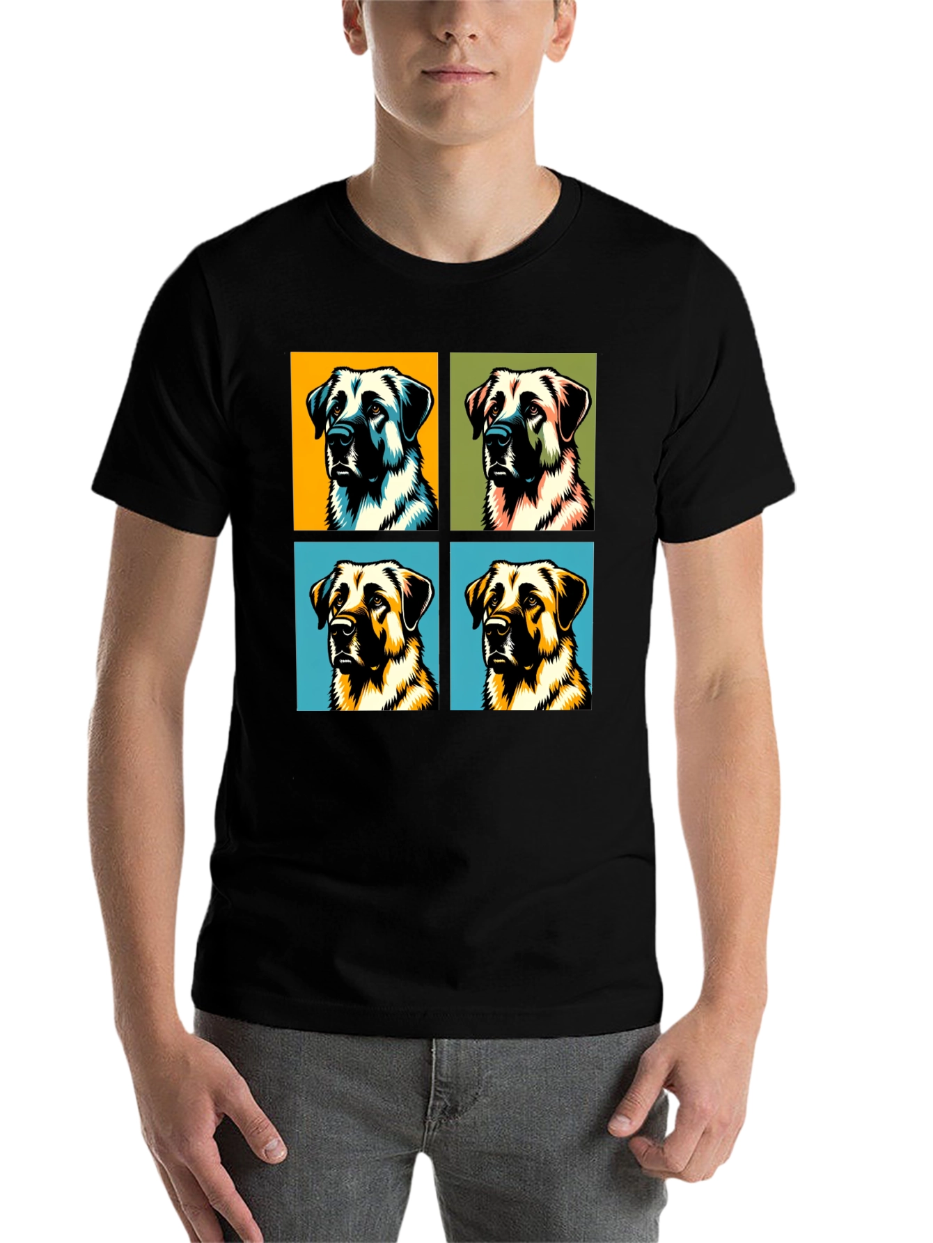 Black Dog Pop Art Black T-Shirt view 7