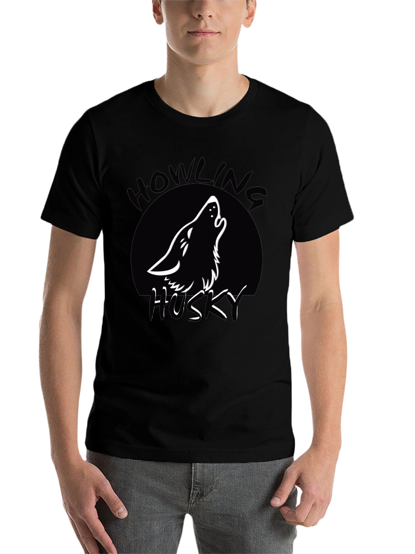 Howling Husky T-Shirt - Black - 7