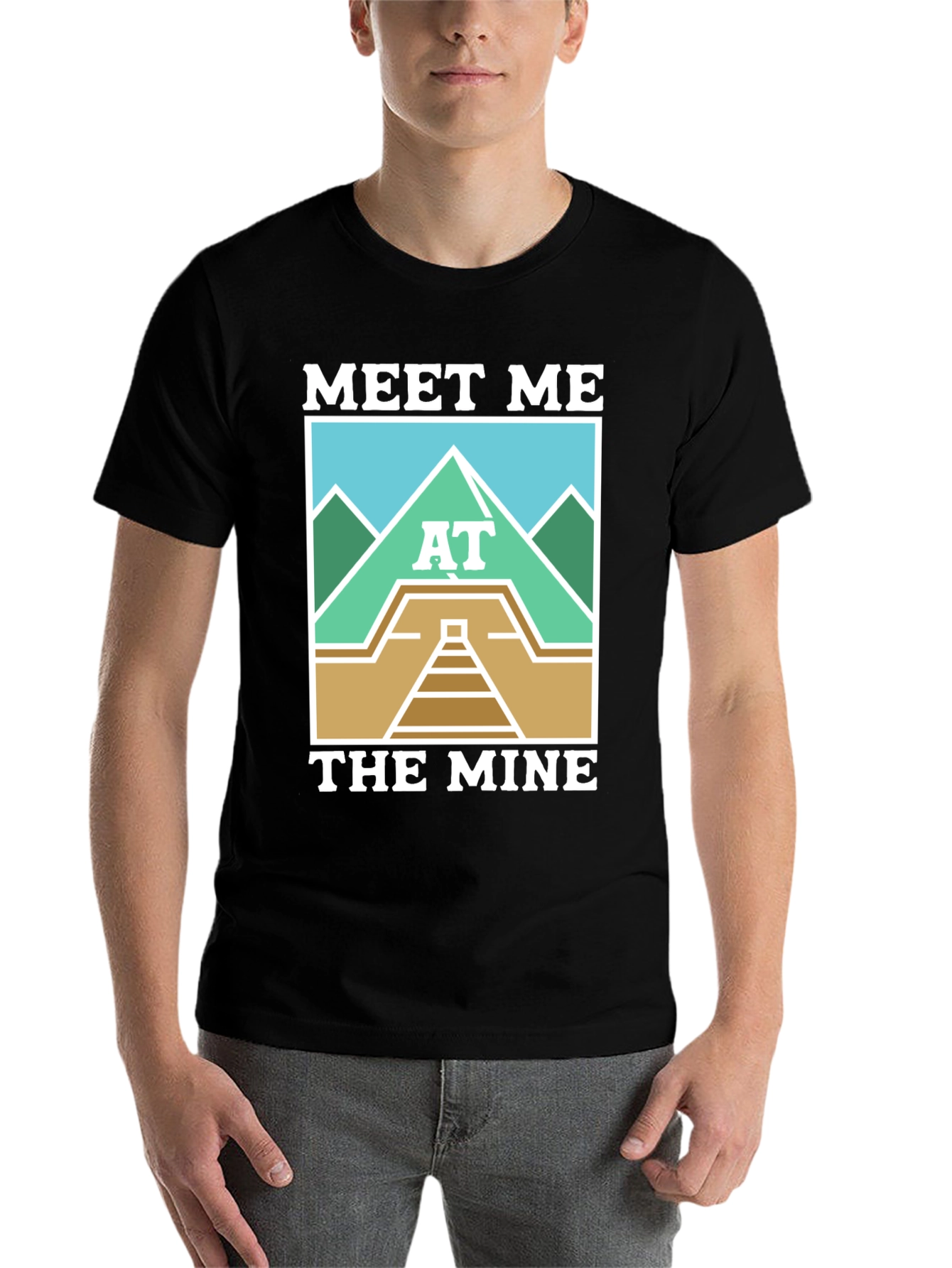 Black Meet Me at The Mine T-Shirt - Cool Graphic Tee view 7
