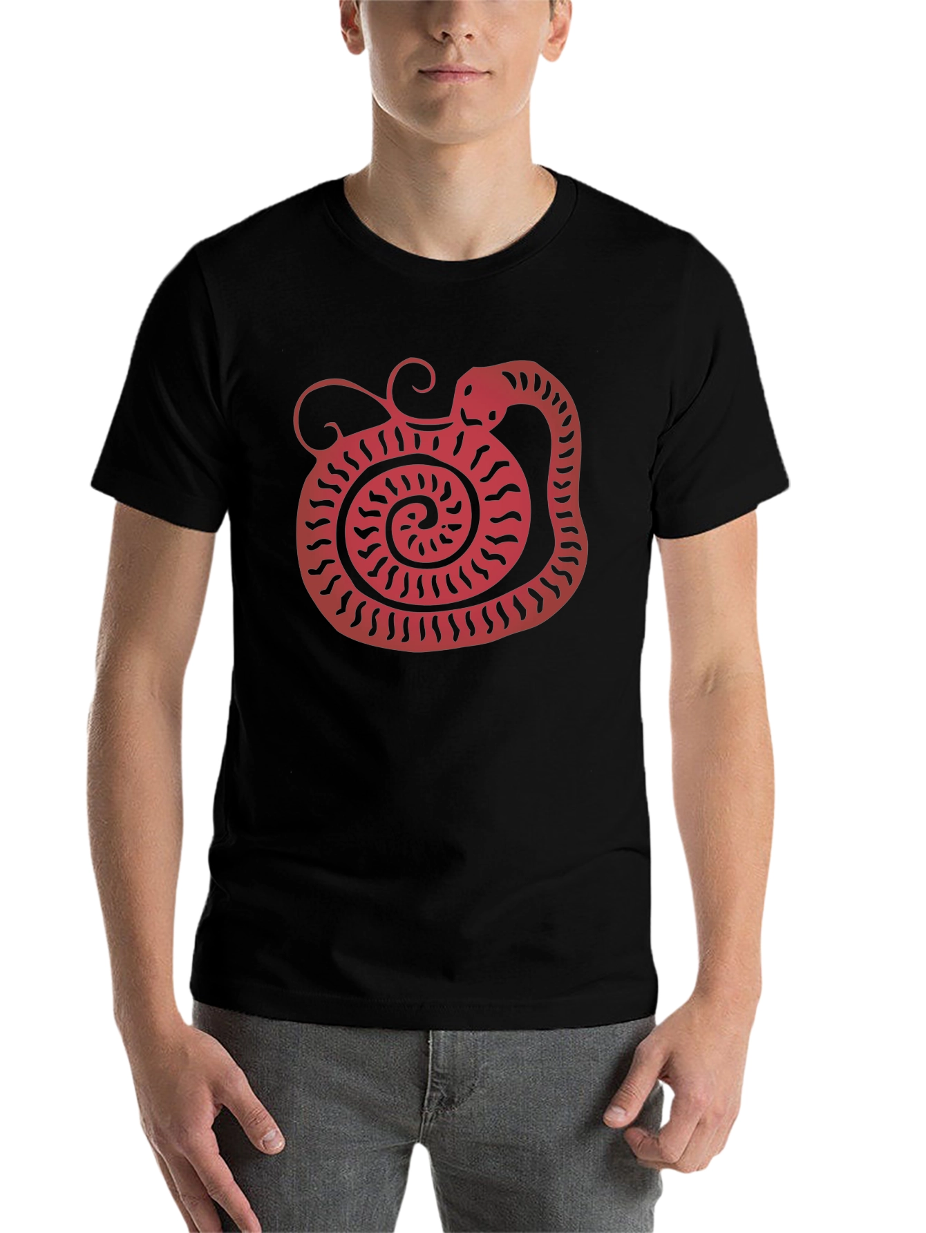 Black Snake Graphic Tee - Unique Red Serpent Design view 7