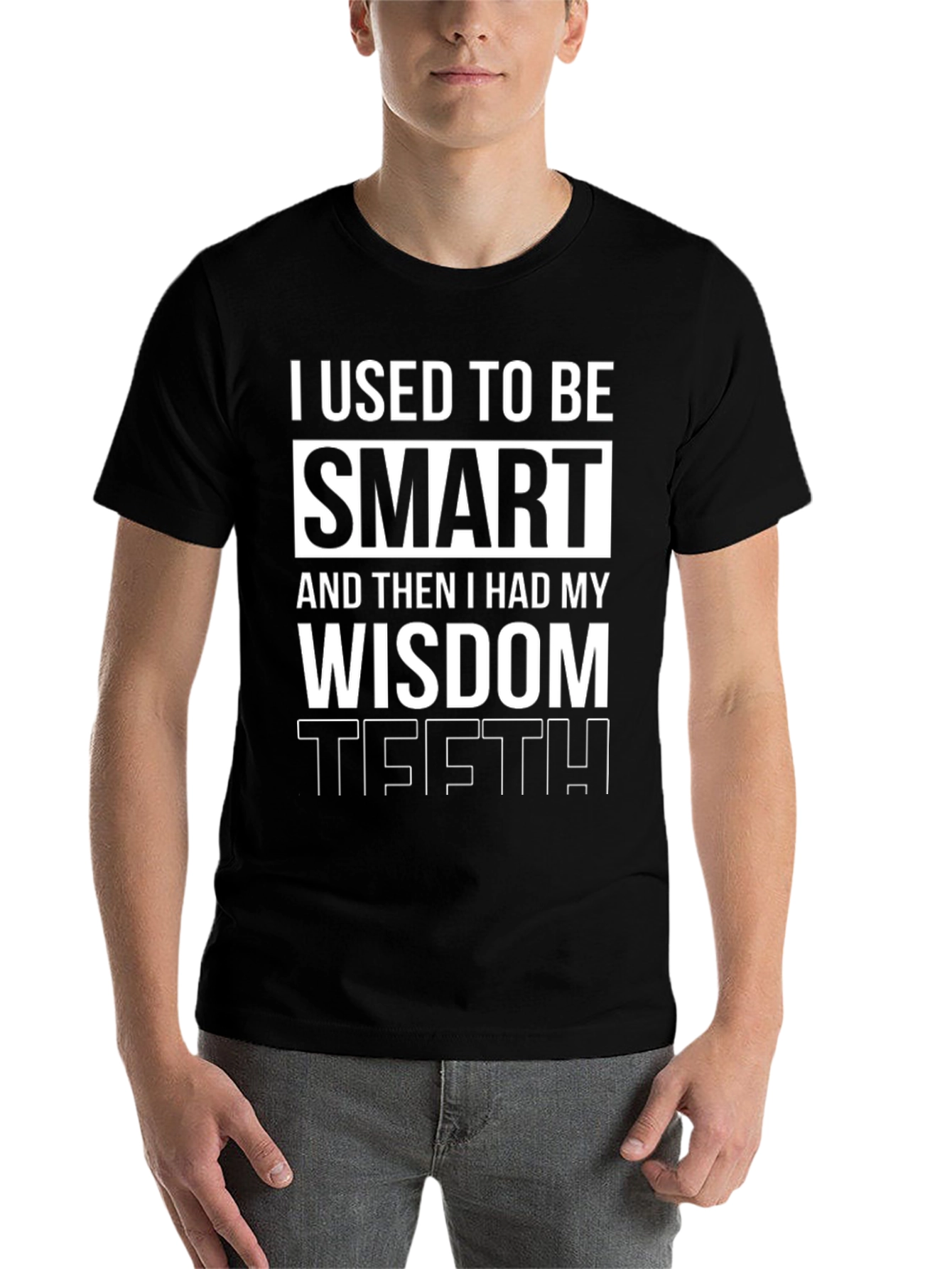 Black Humorous Wisdom Teeth Graphic Tee view 7