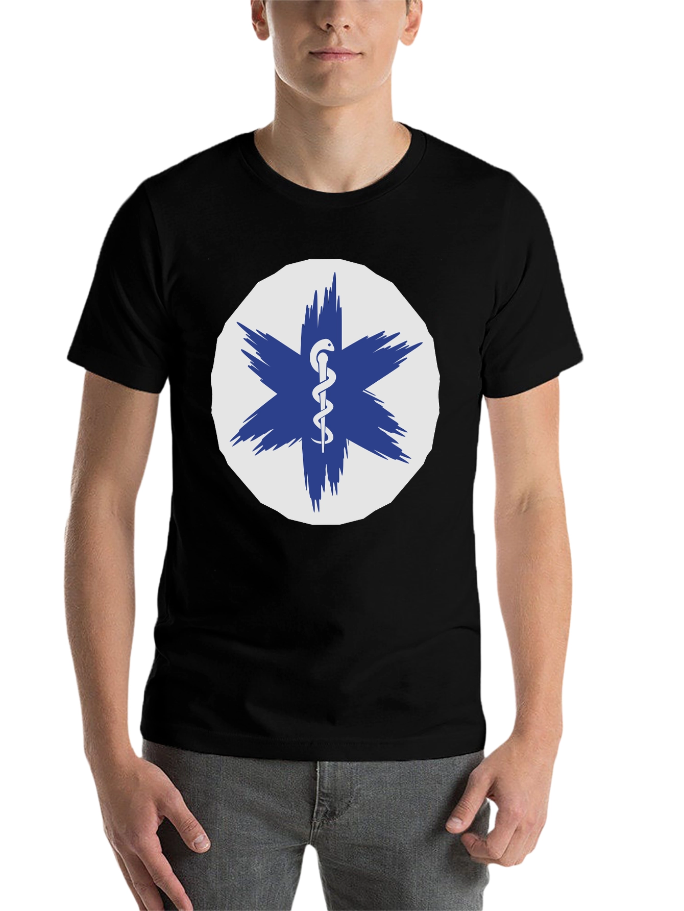 Black Medical Star of Life Black T-Shirt view 7