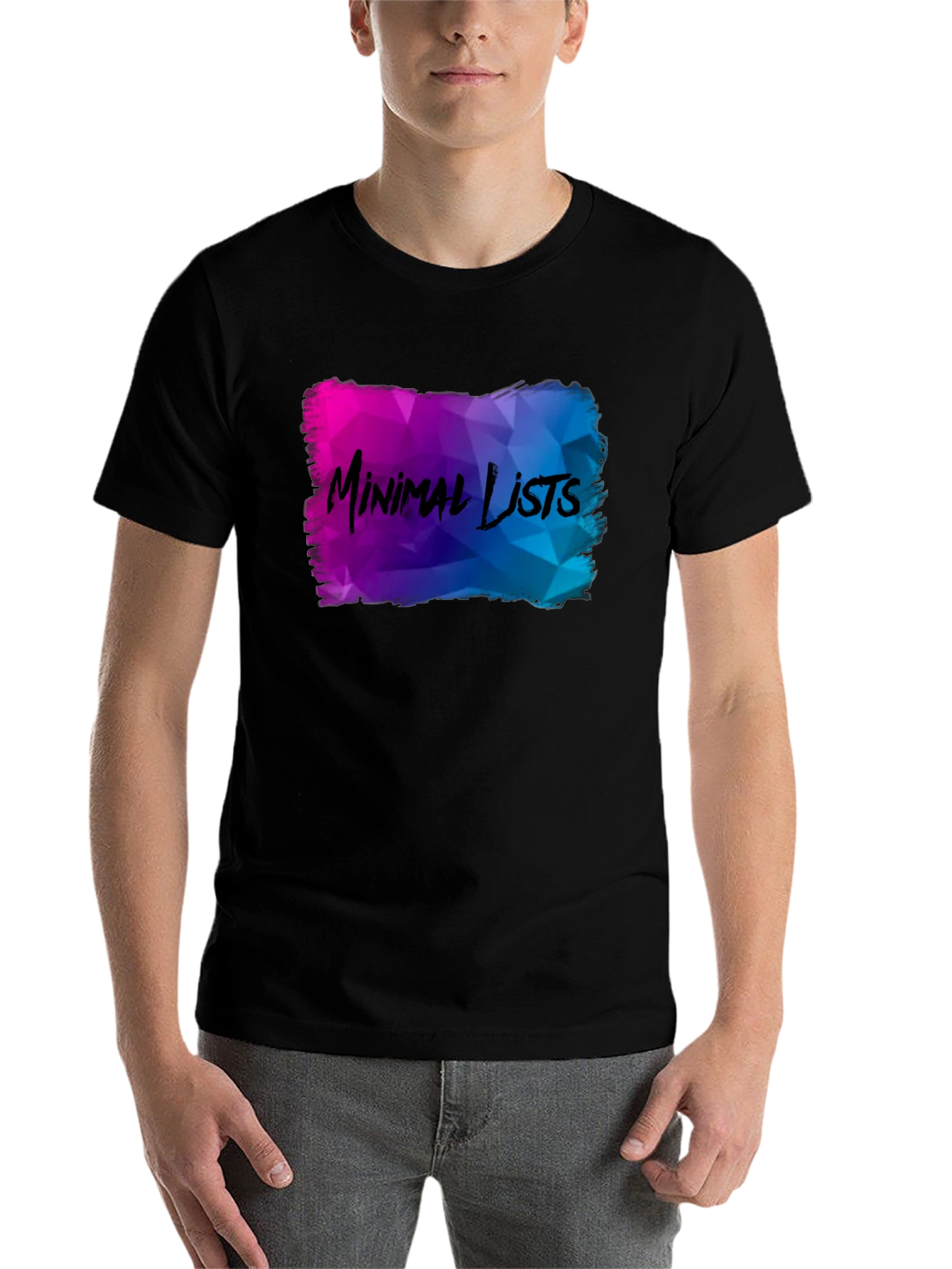 Black Minimal Lists Graphic T-Shirt - Unique Design view 7