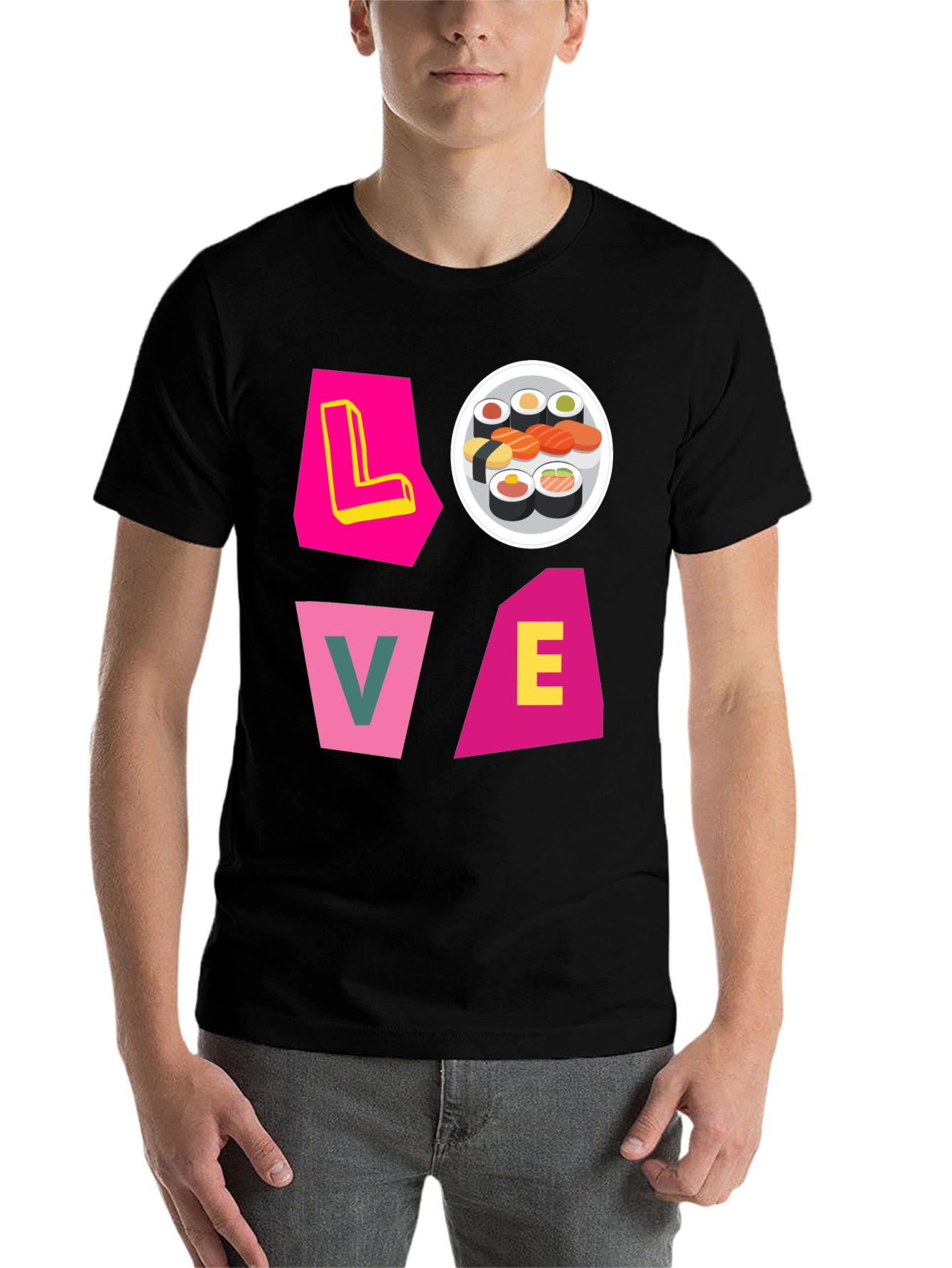 Black Sushi Lover Graphic Tee - Unique Design view 7