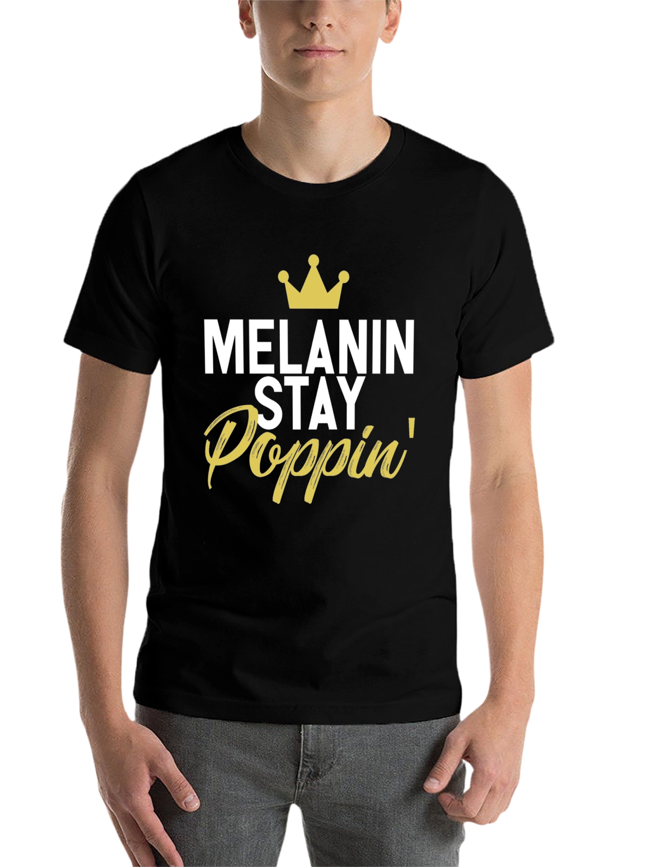 Black Melanin Stay Poppin' Graphic T-Shirt view 7