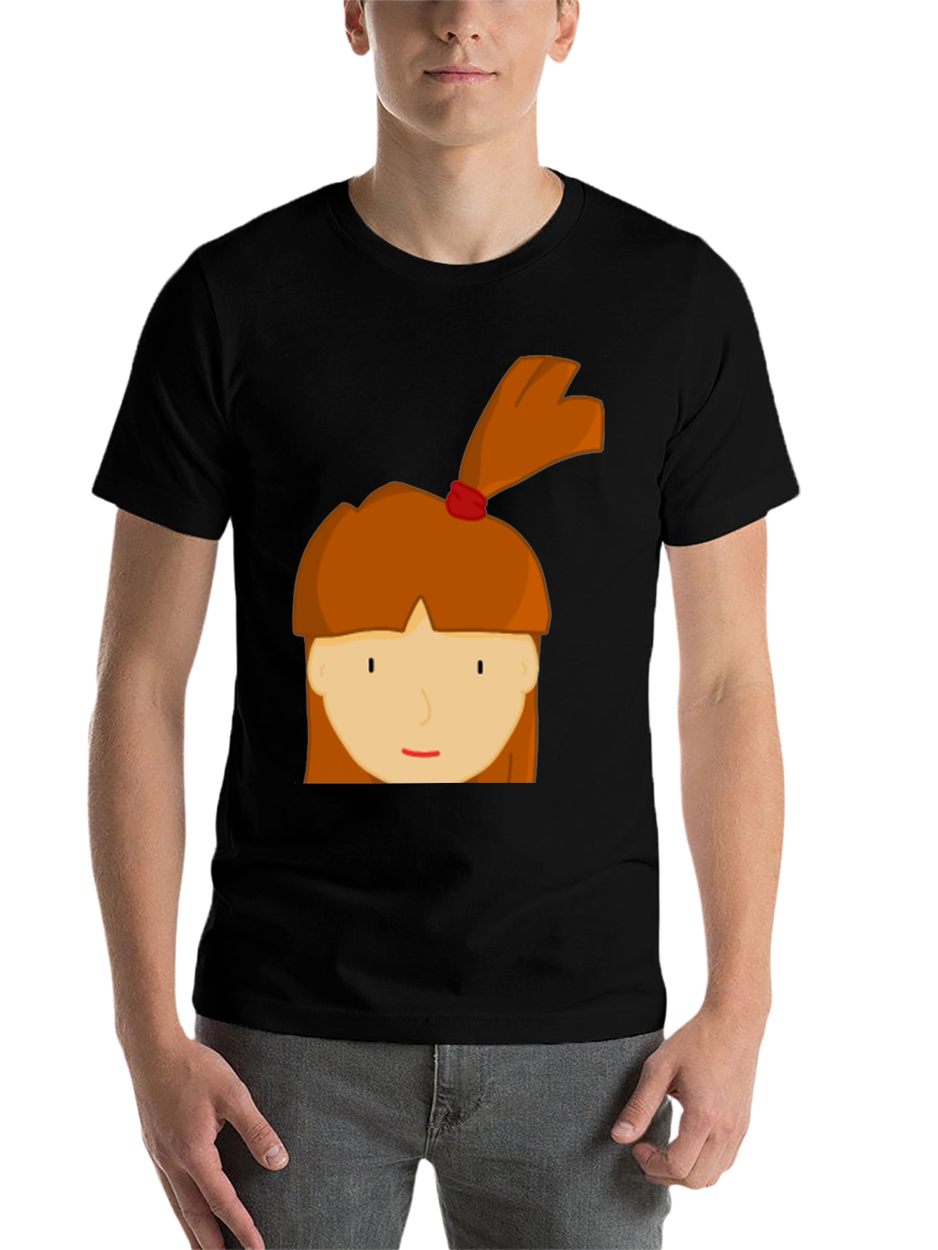 Black Cartoon Girl Graphic Tee - Fun & Casual Style view 7