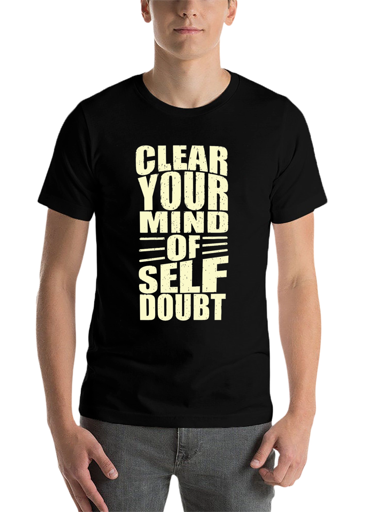 Black Clear Your Mind T-Shirt - Motivational Graphic Tee view 7