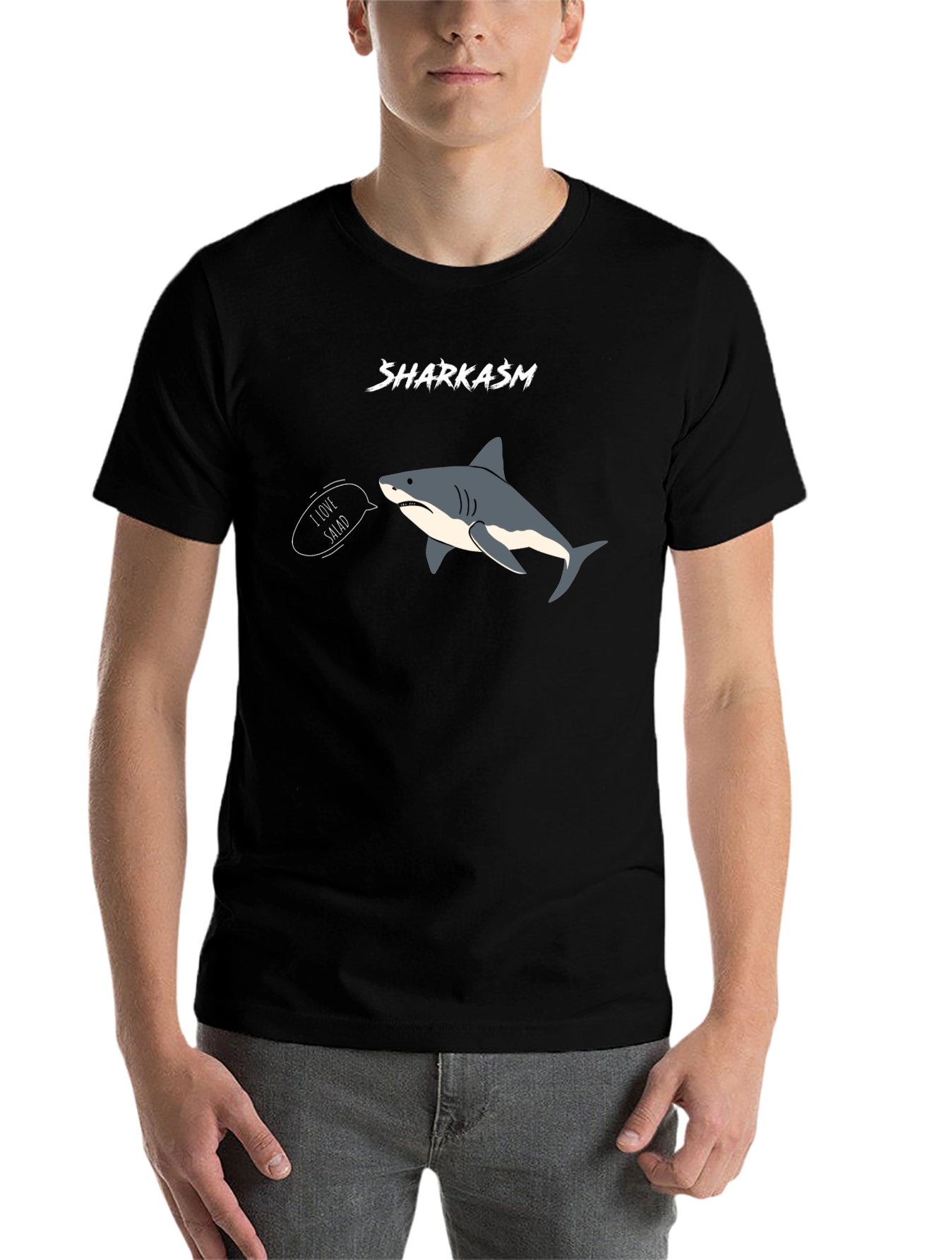 Black Sharkasm I Love Salad T-Shirt view 7