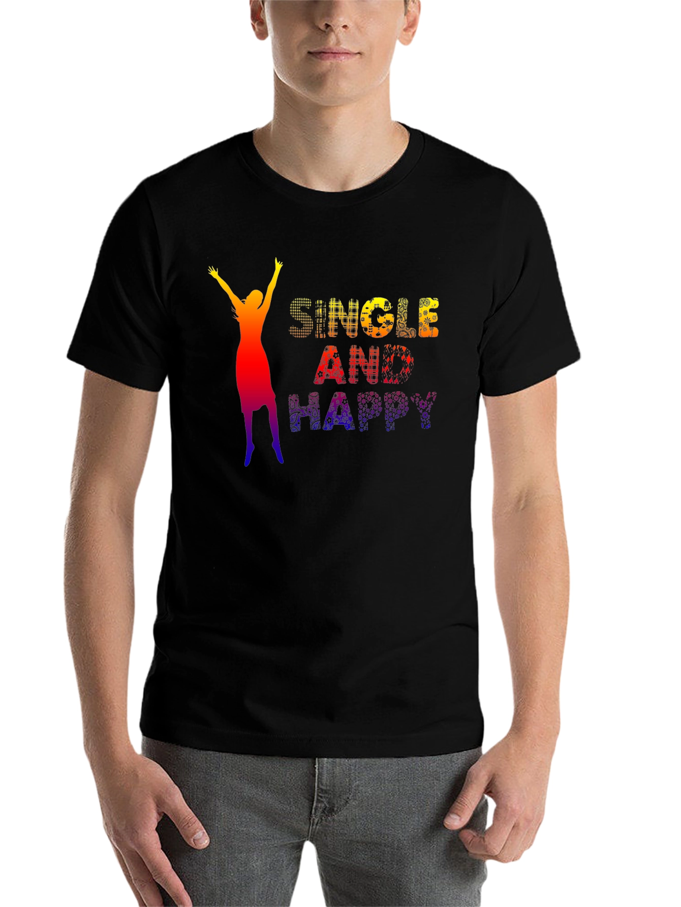 Black Single and Happy Graphic Tee view 7