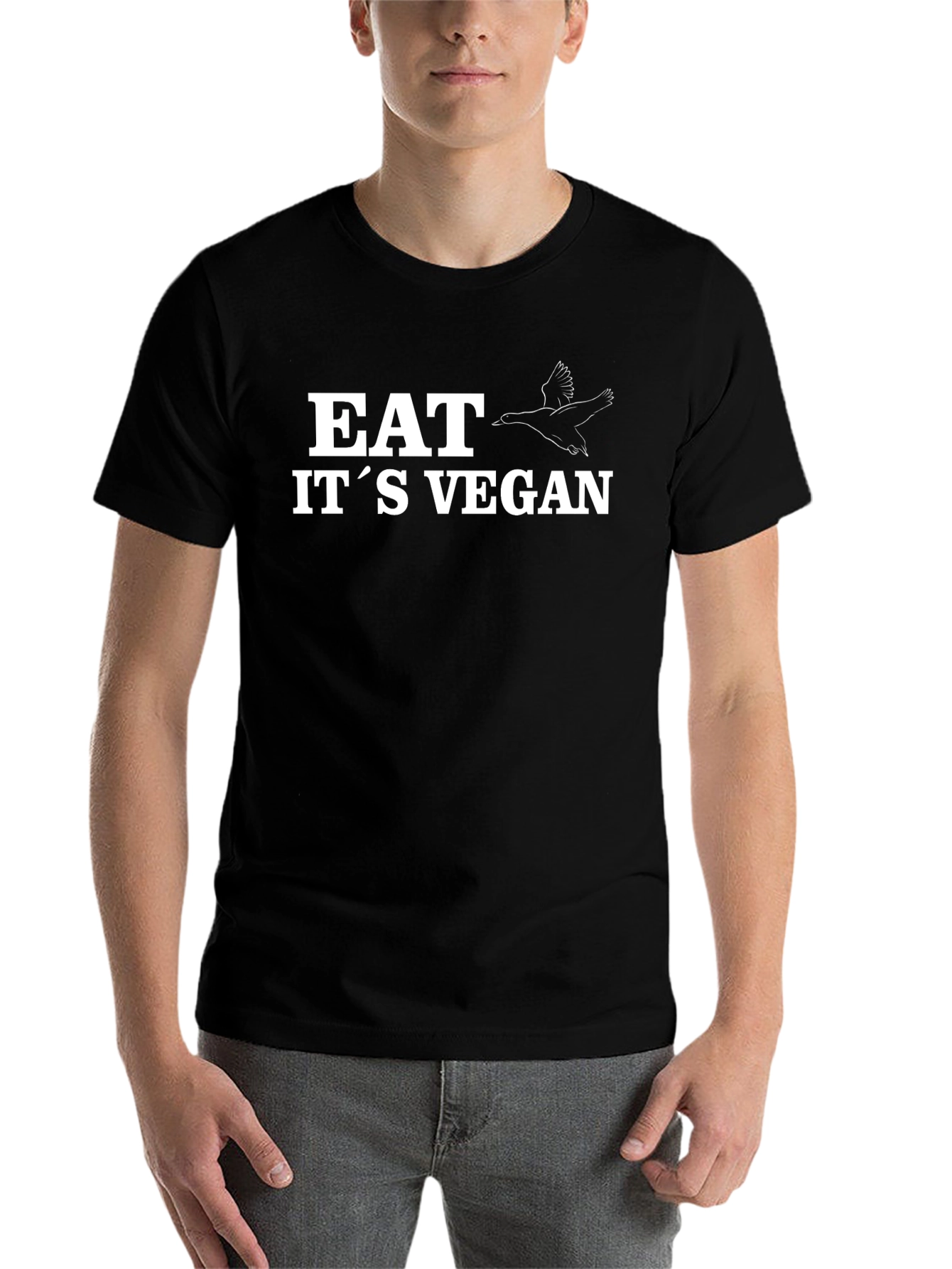 Black Eat It's Vegan Goose T-Shirt - Black view 7