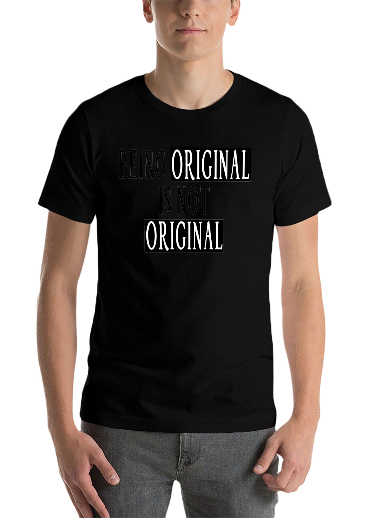 Black Original T-Shirt - Unique Graphic Tee view 7