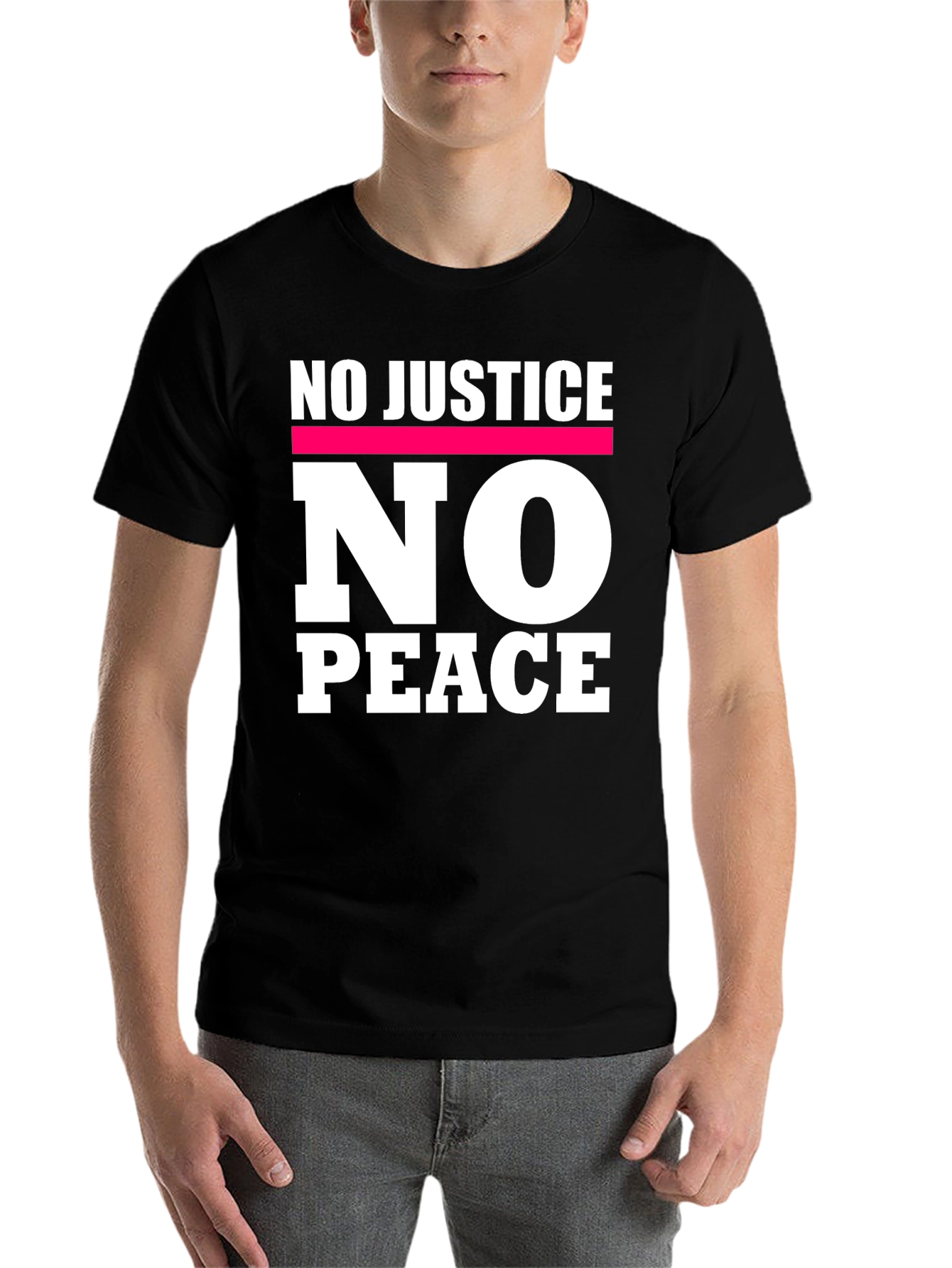 Black No Justice No Peace Graphic Tee view 7