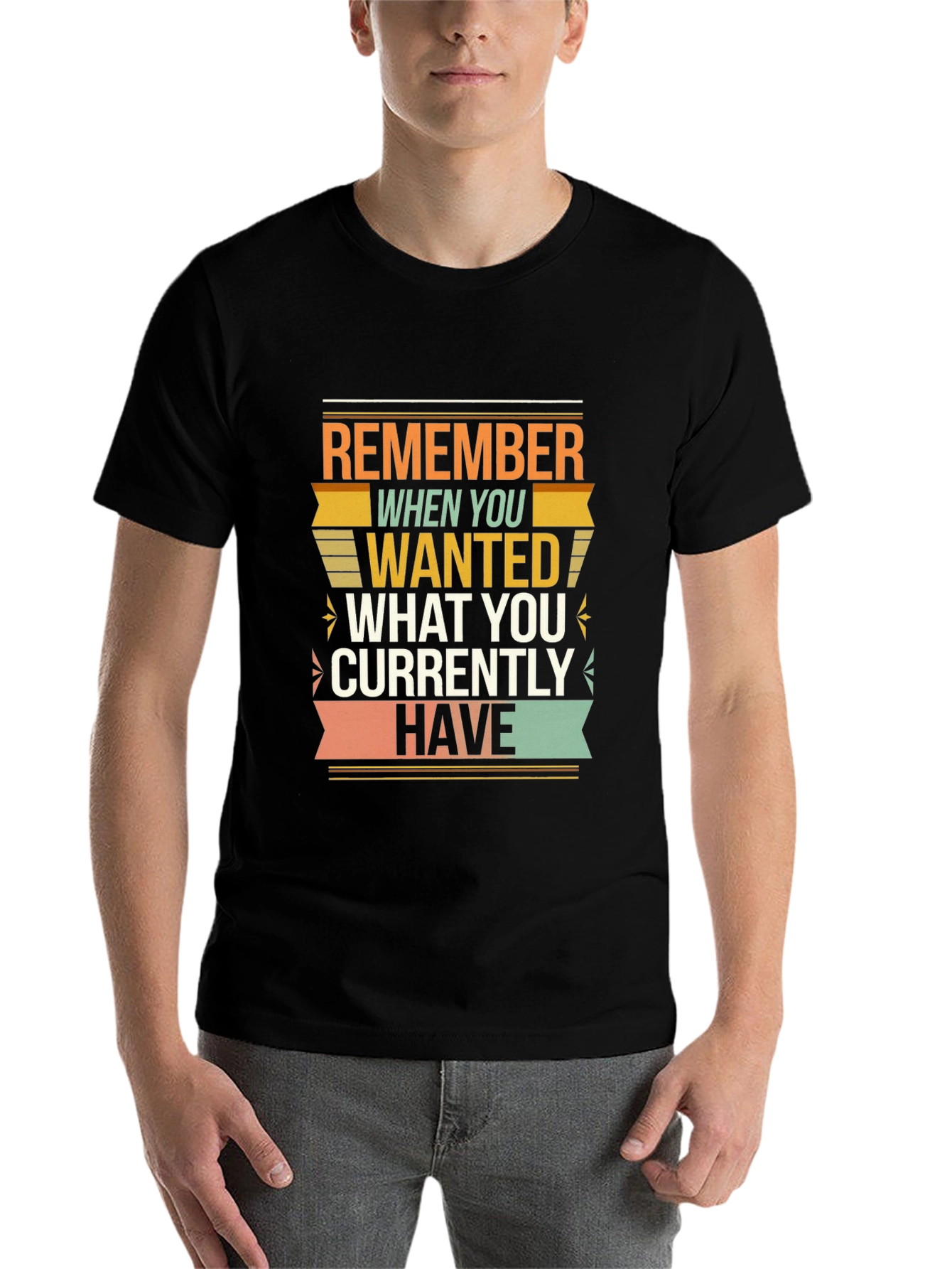 Black Motivational Graphic T-Shirt - Remember When You Wanted view 7