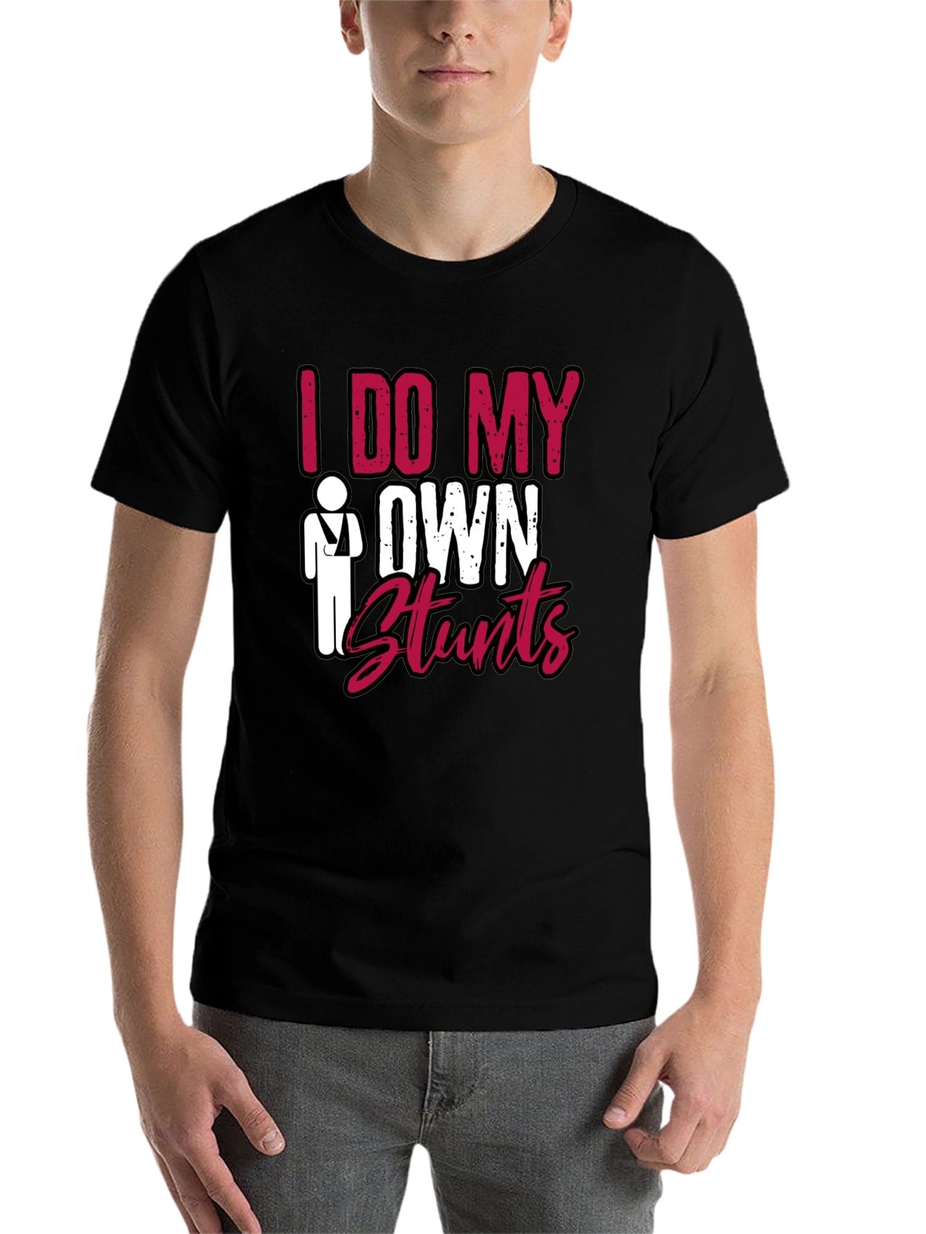 Black I Do My Own Stunts Graphic Tee view 7
