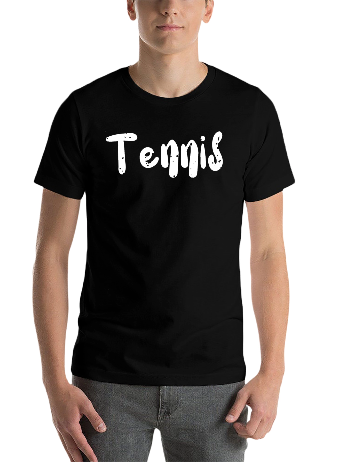 Black Tennis Graphic T-Shirt - Casual Style view 7