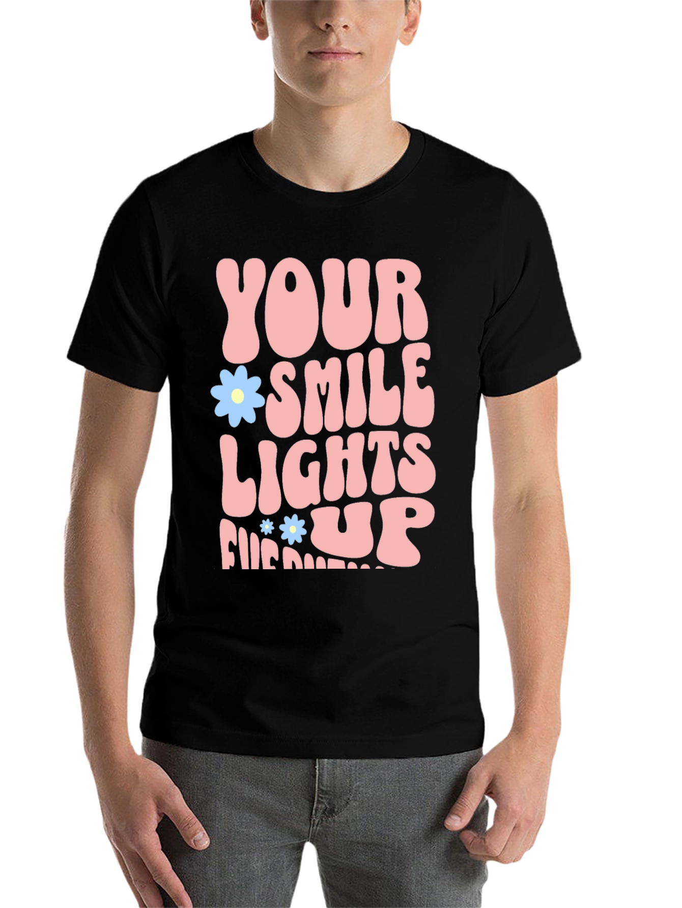 Black Your Smile Lights Up Graphic Tee view 7