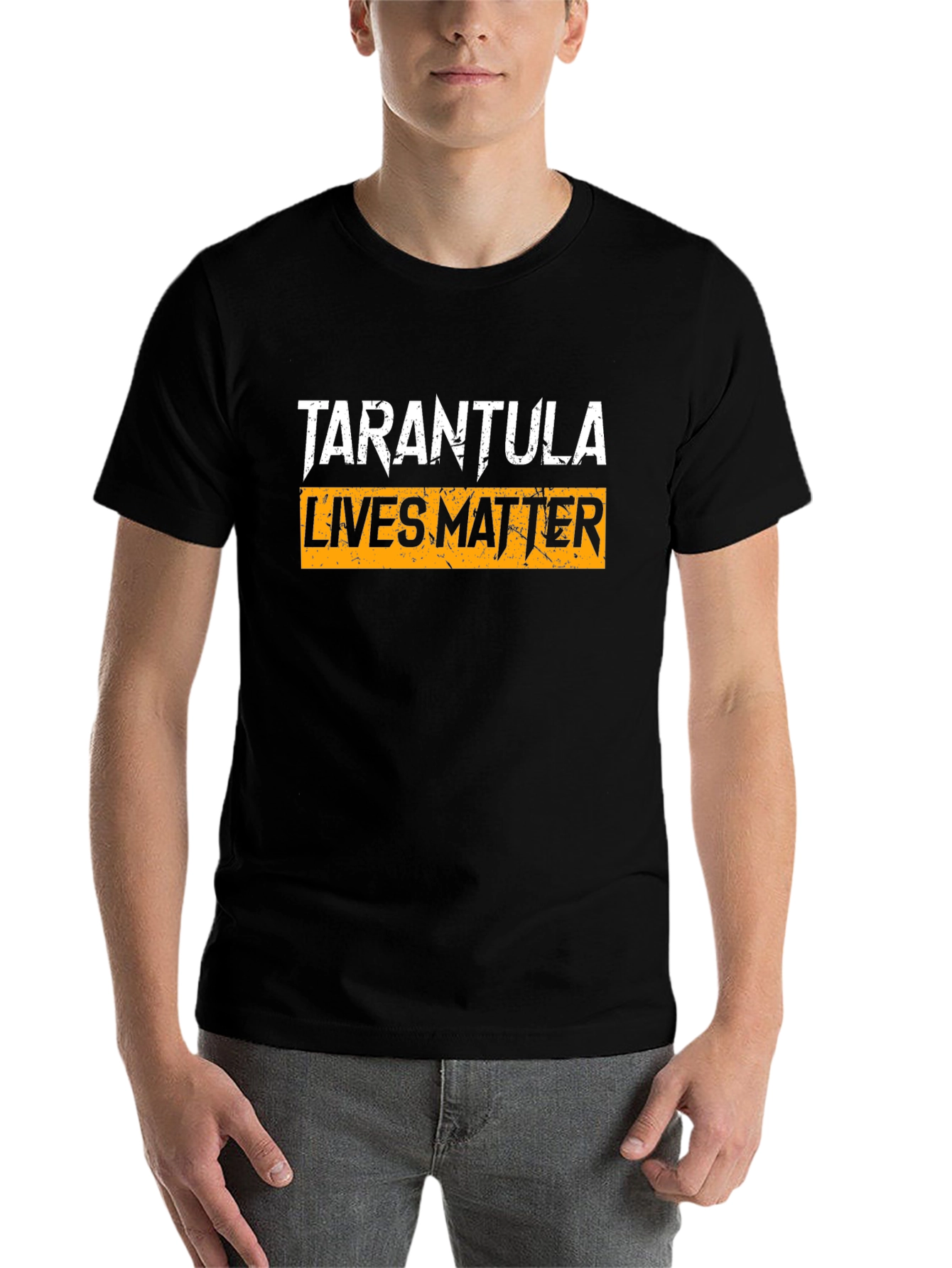 Black Tarantula Lives Matter Graphic Tee - Black Cotton T-Shirt view 7
