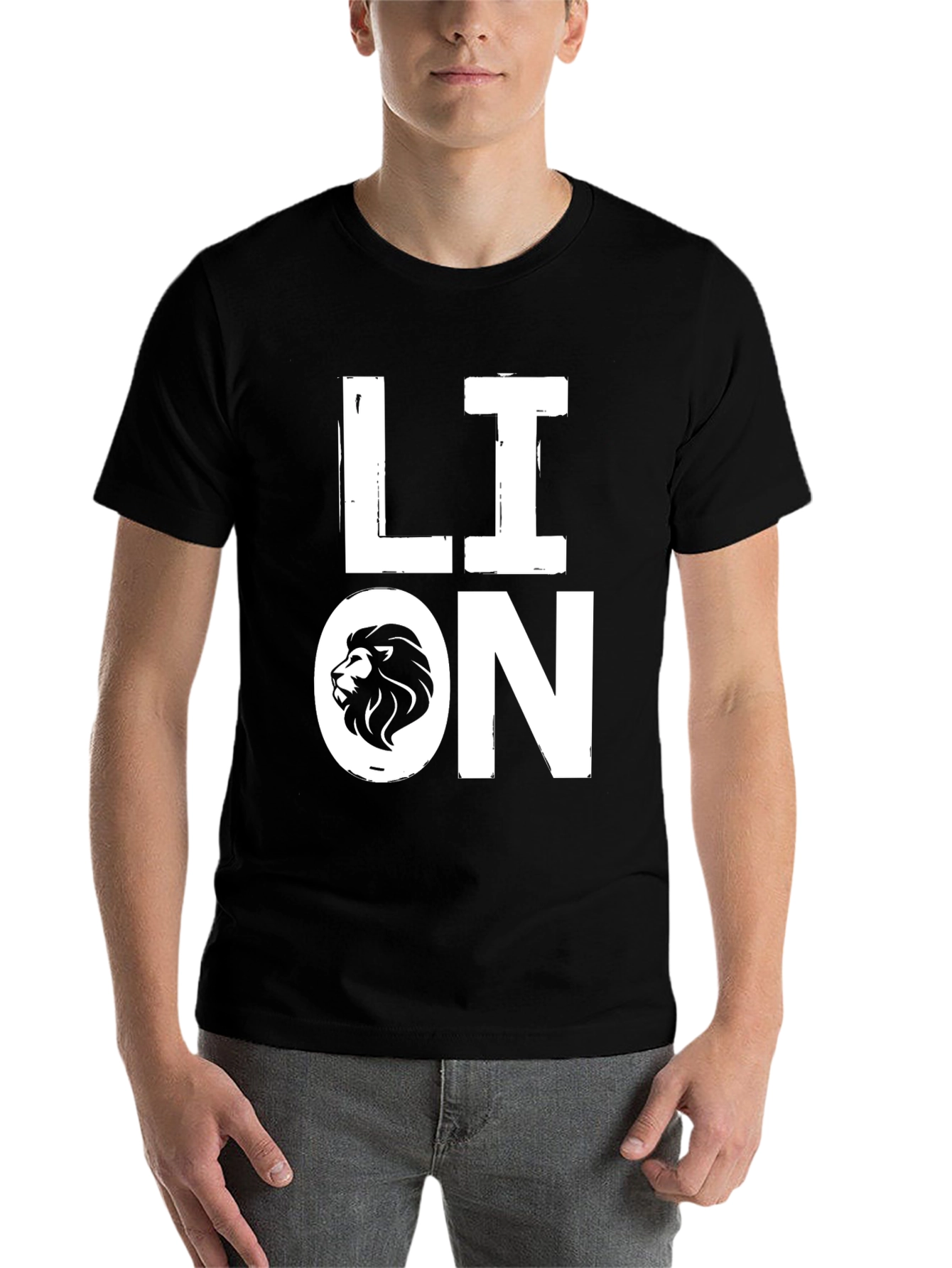 Black Lion Graphic Tee - Cool Animal Print T-Shirt view 7