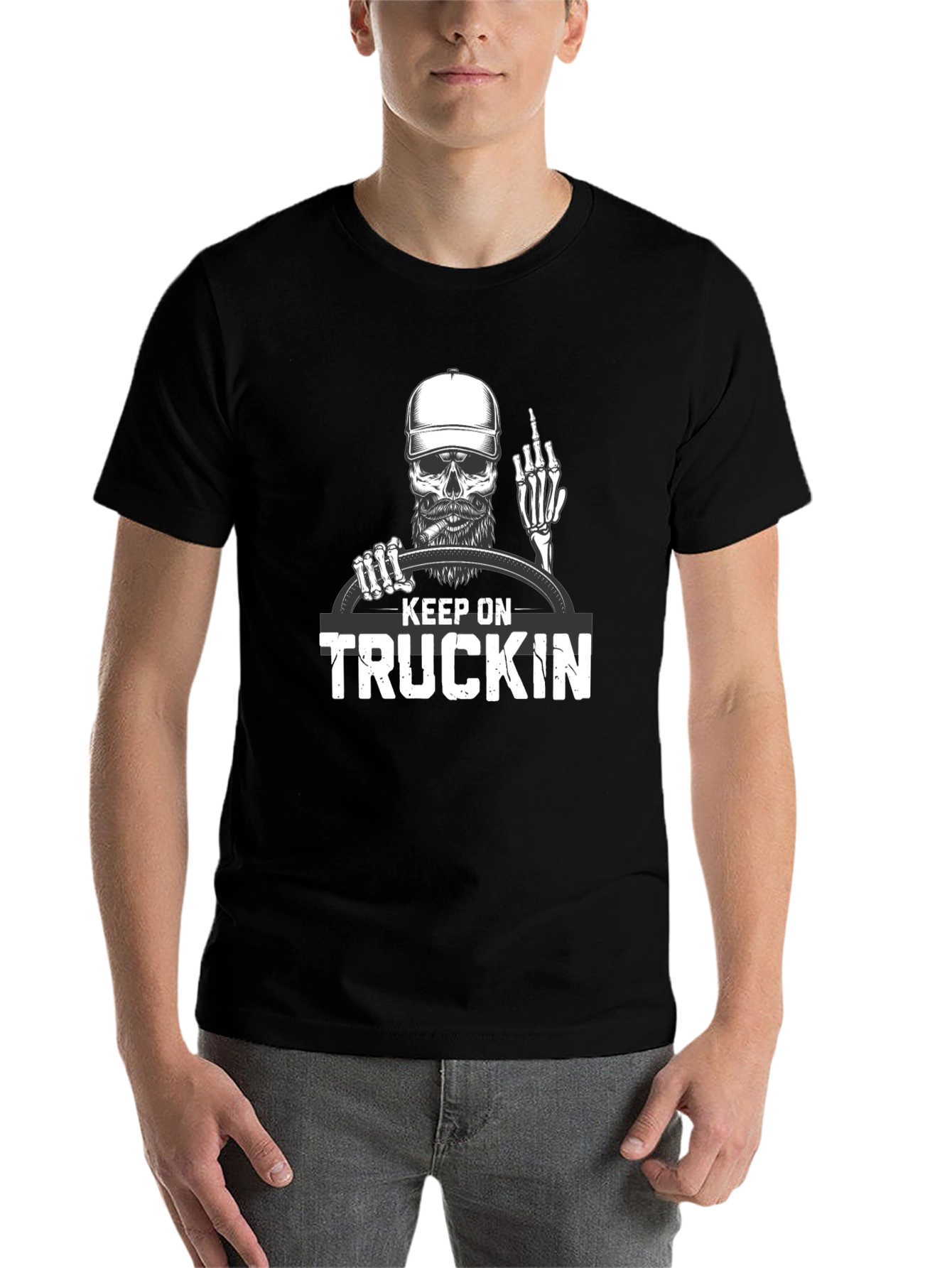 Black Keep On Truckin' Graphic T-Shirt view 7