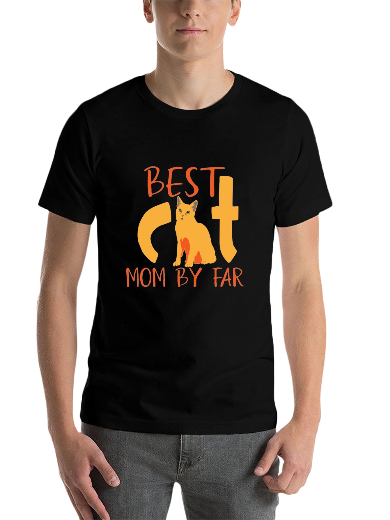 Black Best Cat Mom T-Shirt - Novelty Graphic Tee view 7
