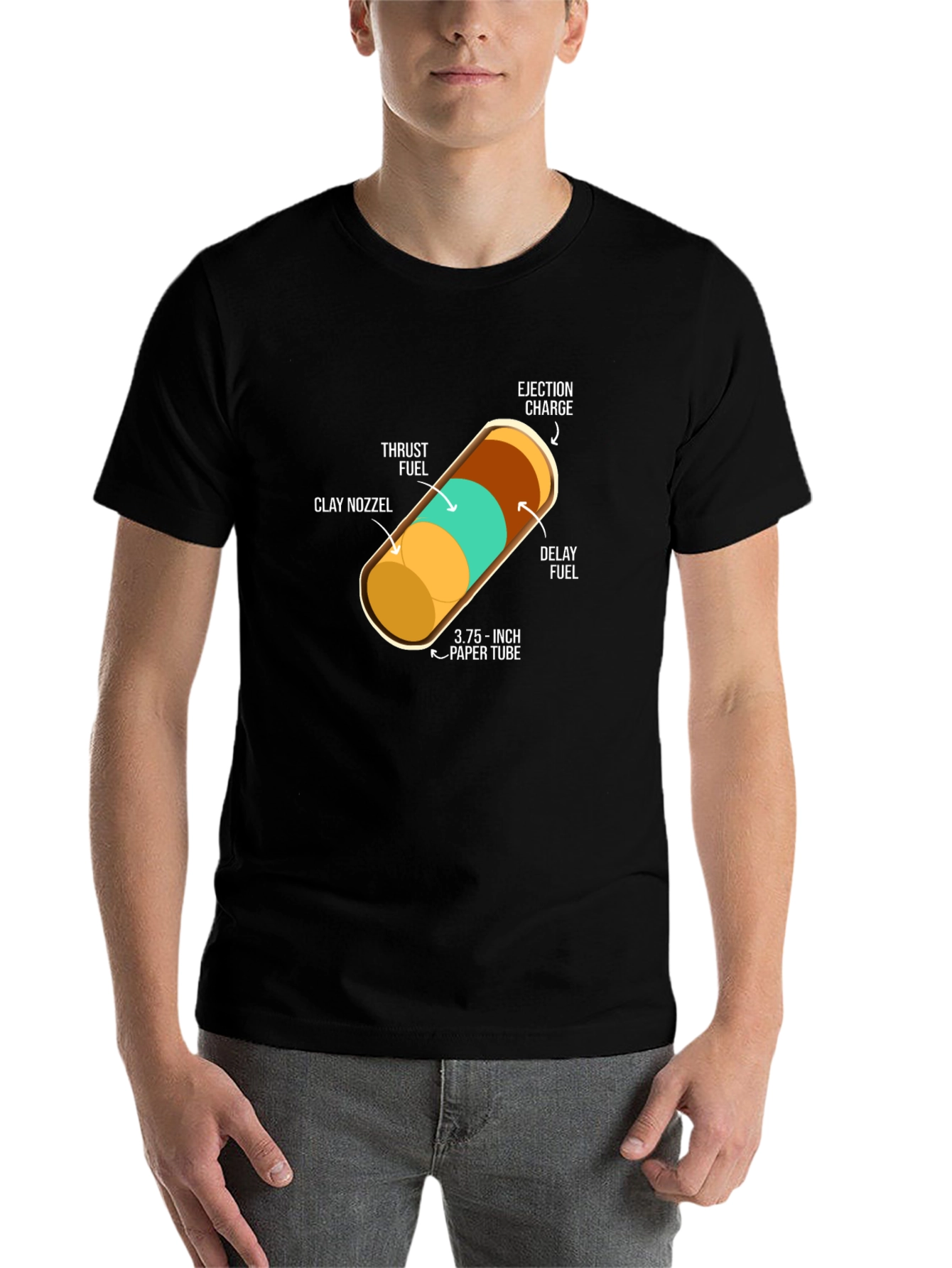 Black Rocket Schematic Graphic Tee - Black view 7