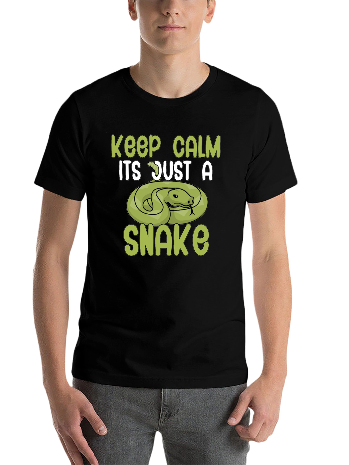 Black Keep Calm Snake T-Shirt view 7